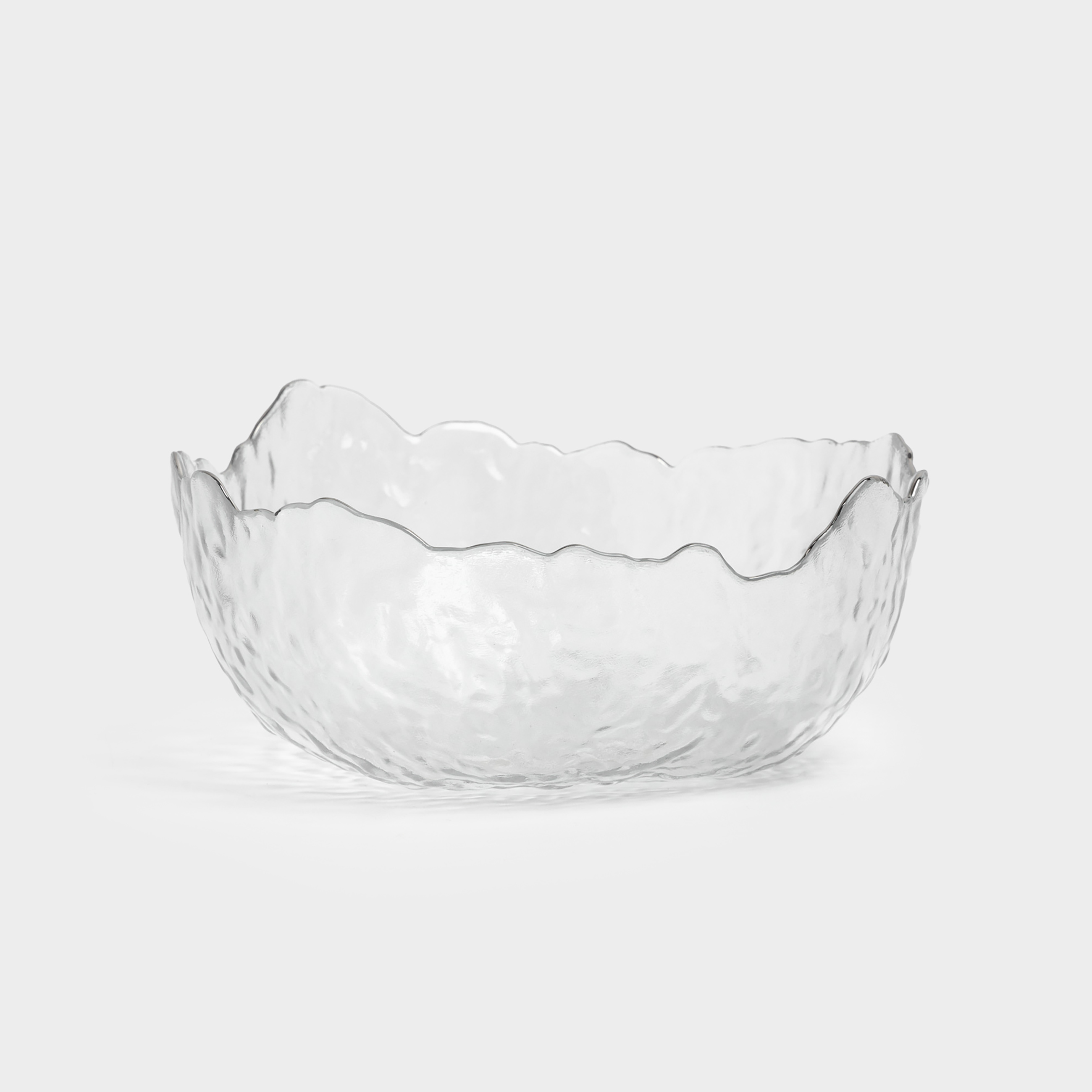 Салатник, 17х7 см, 700 мл, стекло, с серебристым кантом, Nautilus silver, image-0