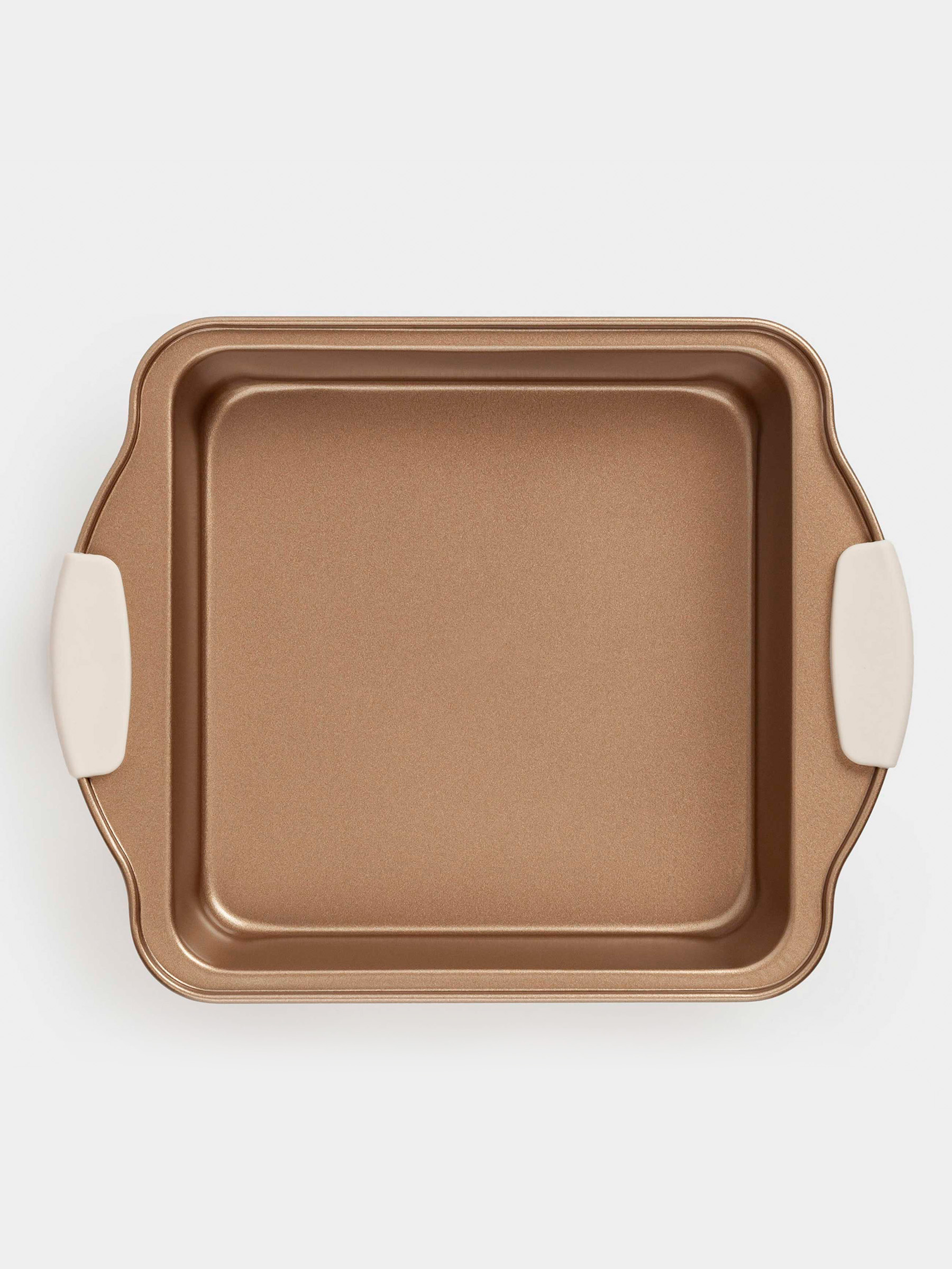 Пісіруге арналған таба, 28х22 см, тұтқалары бар, болат/силикон, төртбұрышты, мыс, Resto , image-5