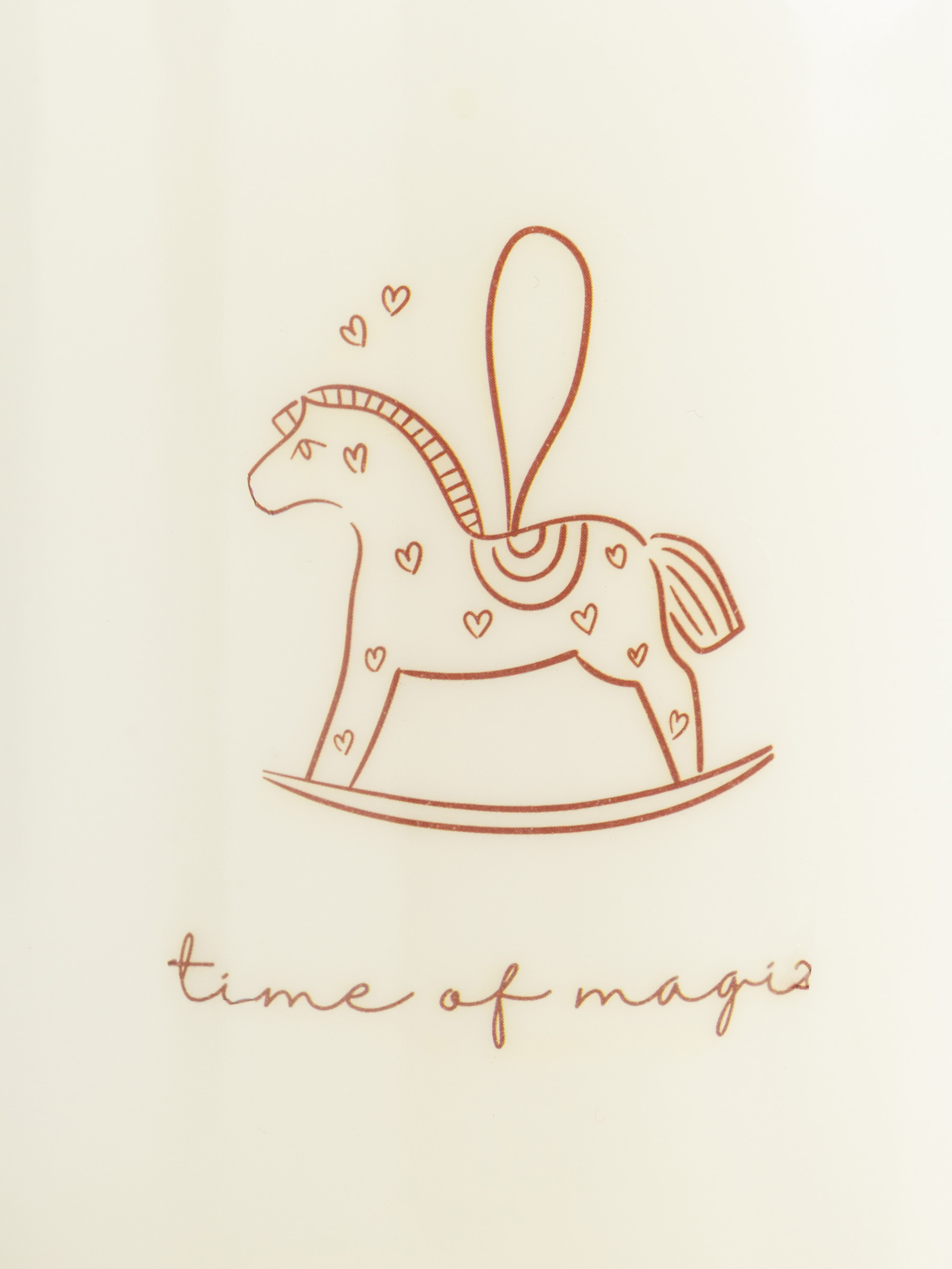 Шам, 7х9 см, цилиндрлік, сүт түстес, Жылқы, Antique horse, image-2