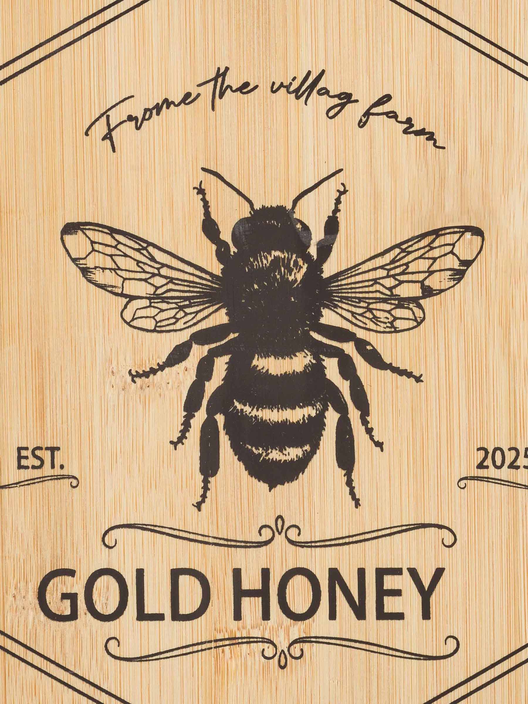 Доска разделочная, 25x22 см, бамбук, шестиугольная, Пчела, Honey, image-5