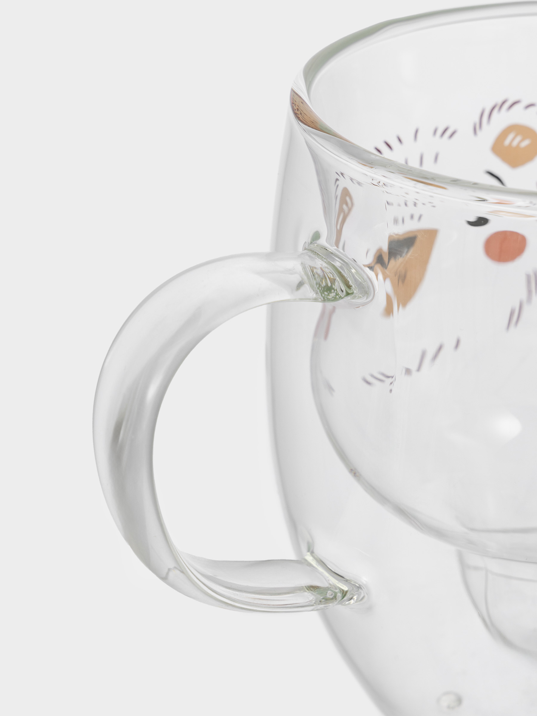 Кружка, 300 мл, с крышкой, стекло Б/силикон, Медведь, Air shape, image-4