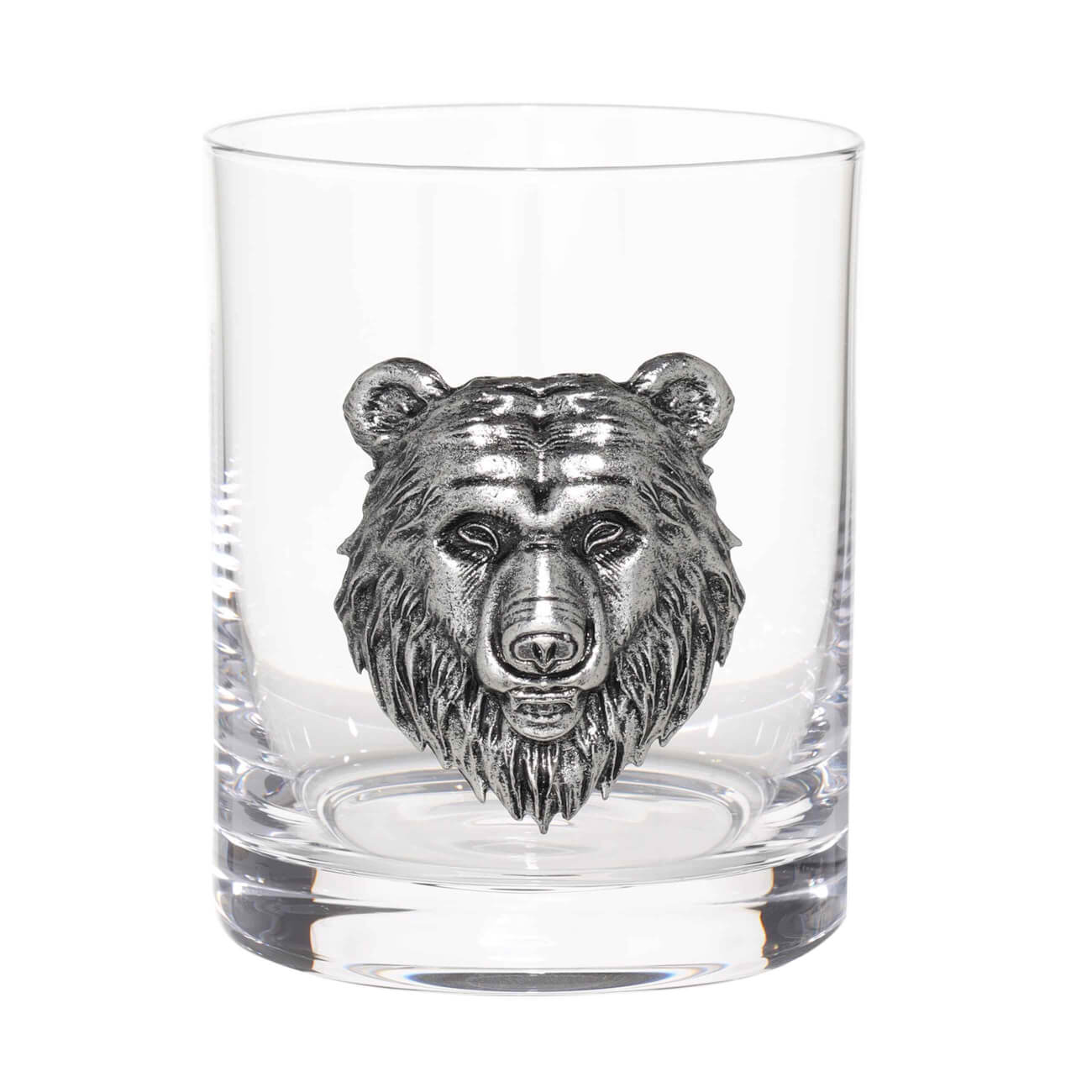 Стакан для виски, 340 мл, стекло/металл, серебристый, Медведь, Lux elements изображение № 1
