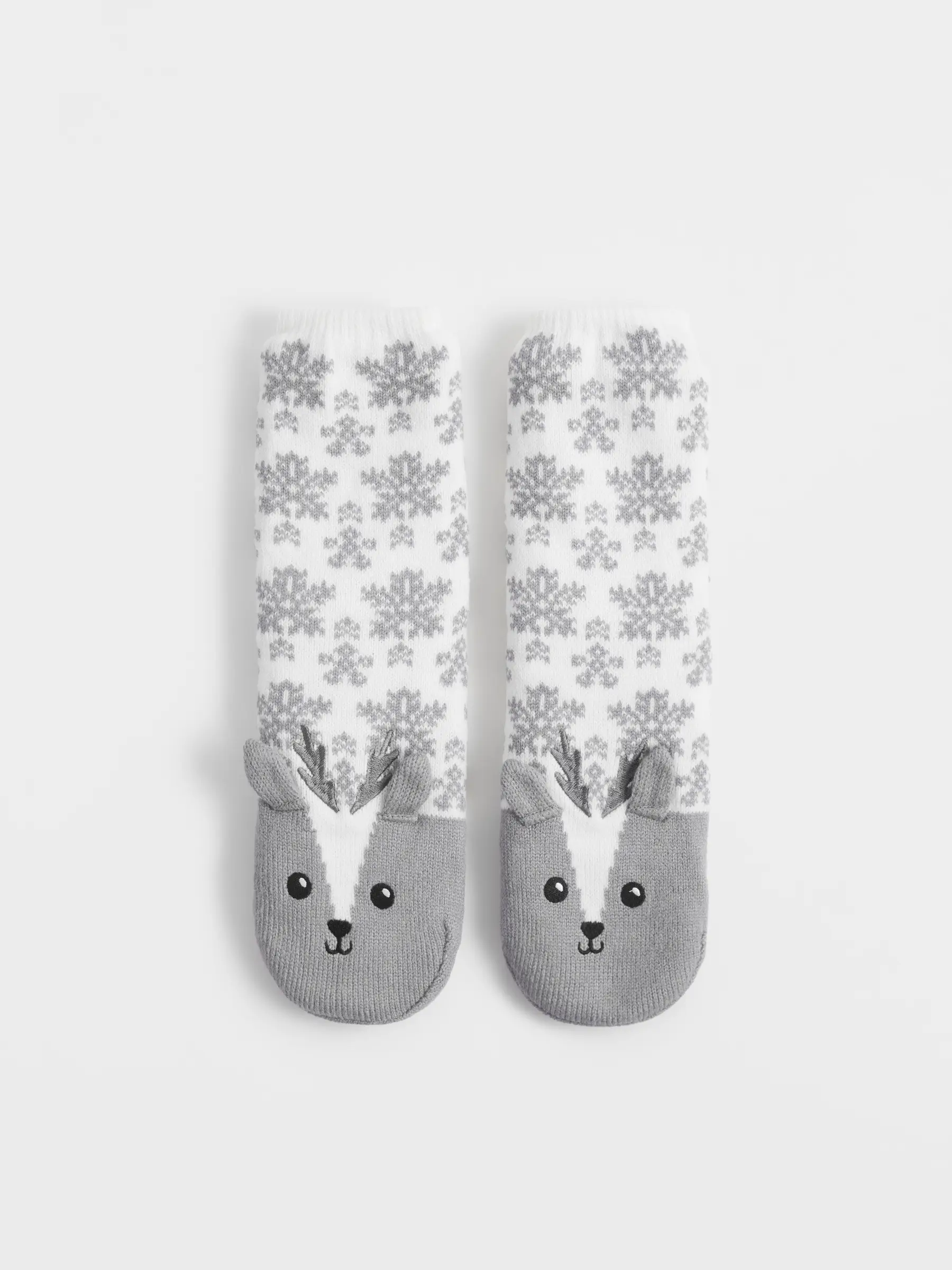 Әйелдер шұлықтары, үйге арналған, өлшемі 36-38, акрил/шерпа, сүт түстес, Бұғы, Hot winter