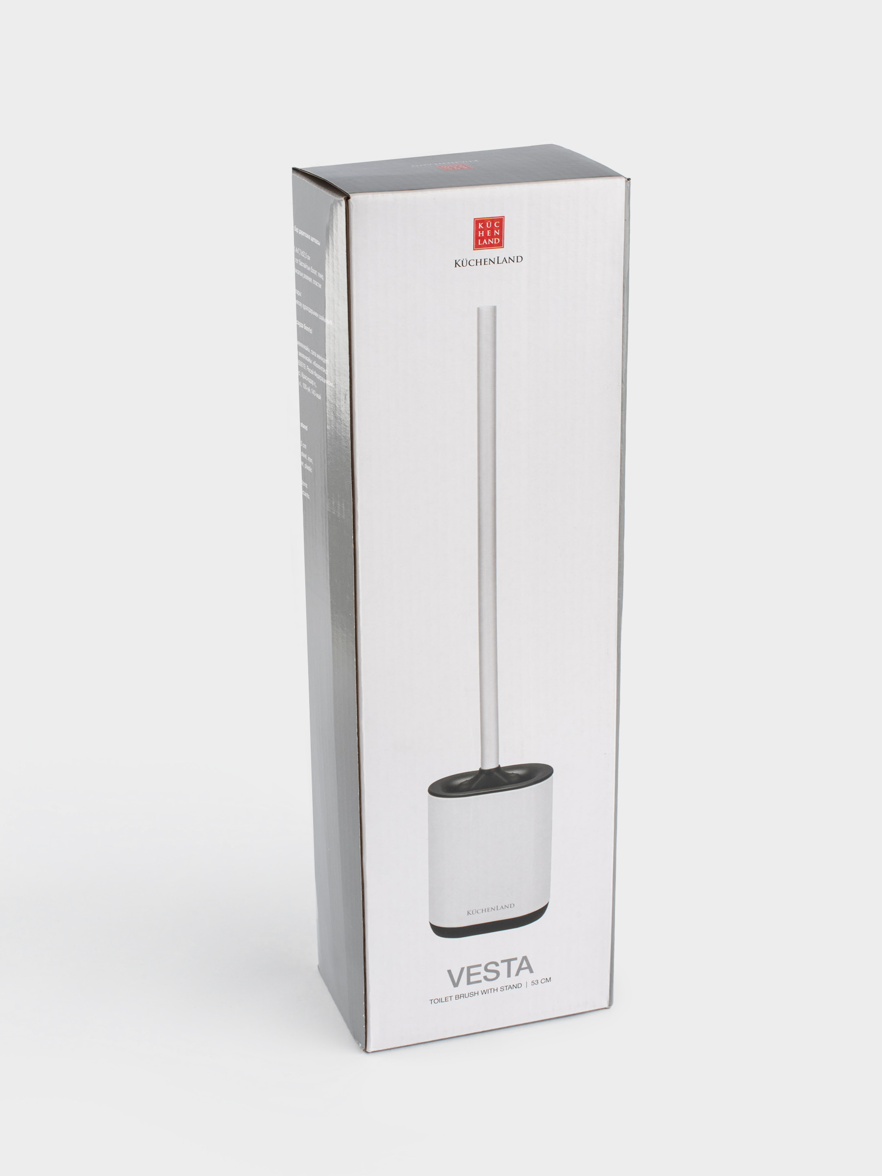 Дәретхана щеткасы, 53 см, тұғыры бар, резеңке/металл, ақ, Vesta, image-6