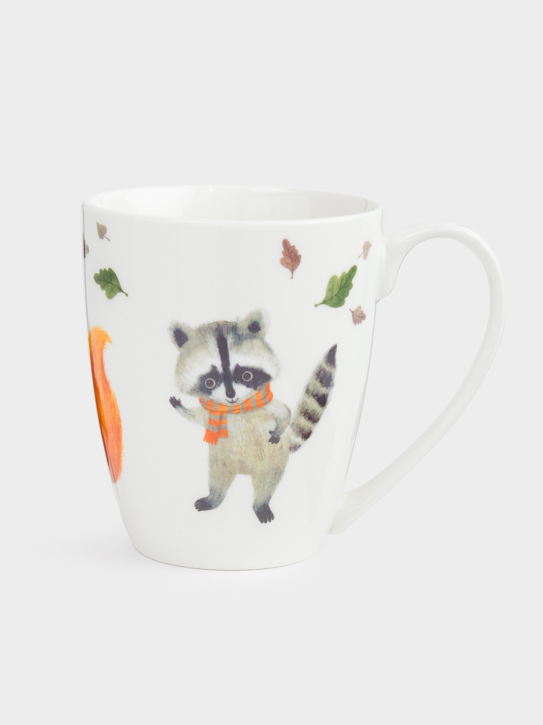 Саптыаяқ, 320 мл, фарфор N, ақ, Жануарлар мен жапырақтар, Forest animals, image-0