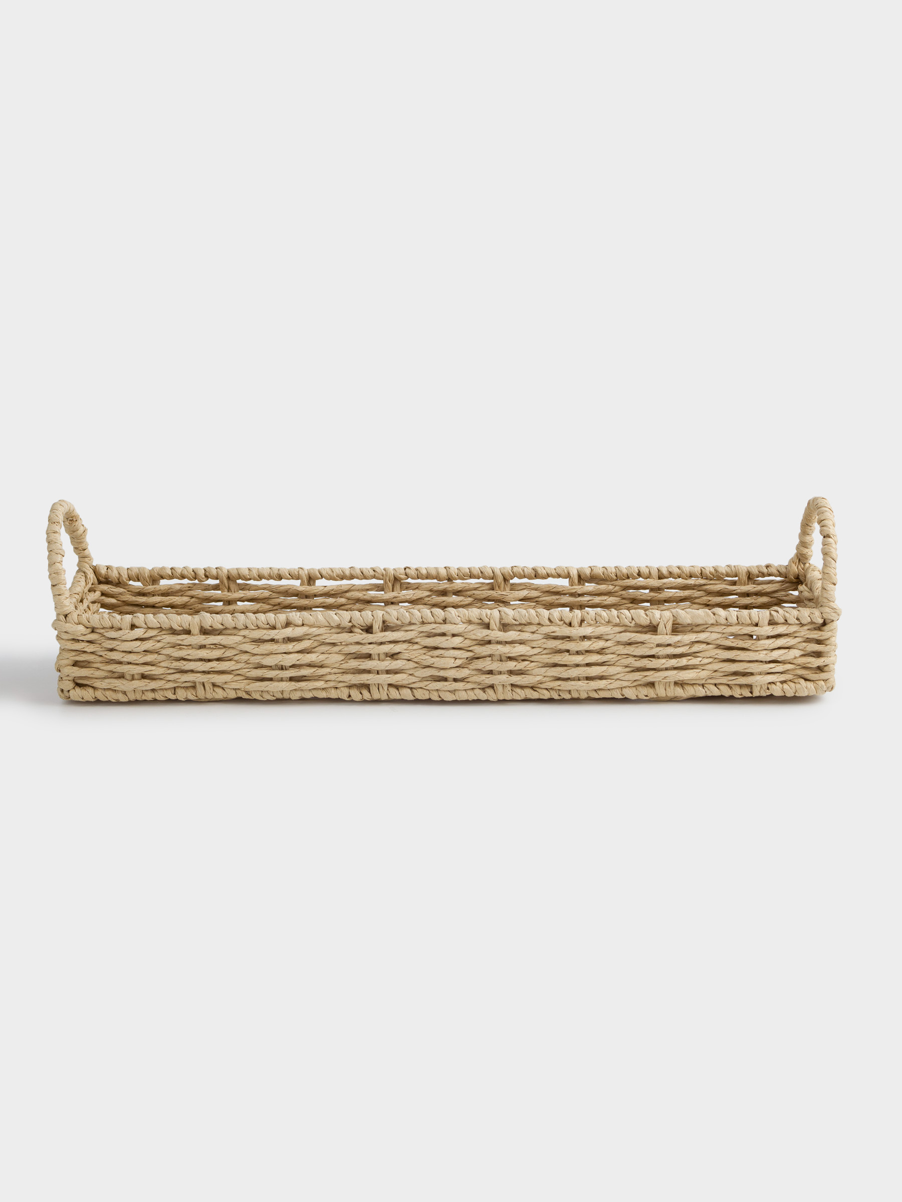 Корзина для хранения яиц, 35х8 см, плетеная, с ручками, целлюлоза, прямоугольная, Braided, image-0