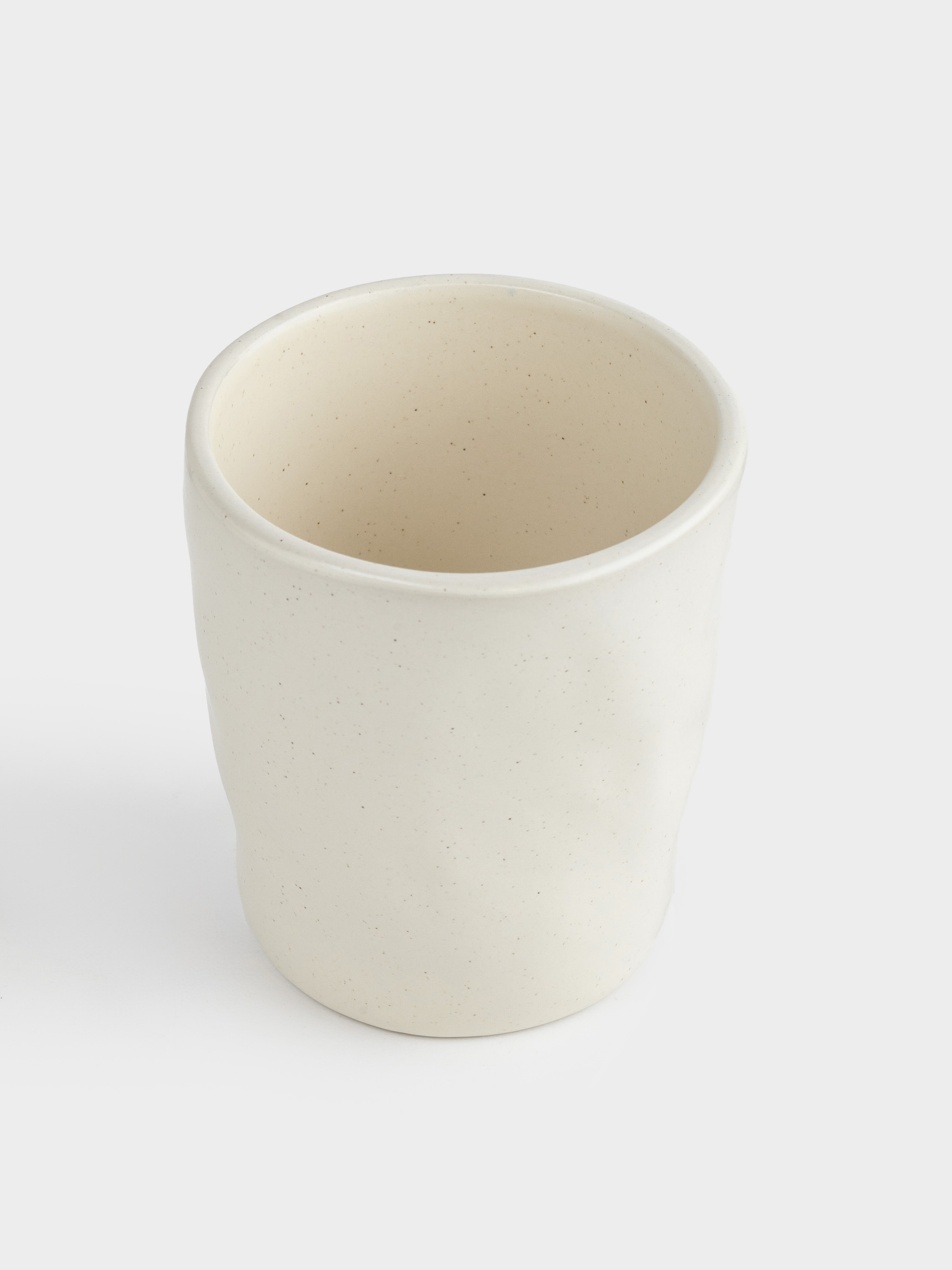 Стақан, 10 см, 300 мл, керамика, сүт түстес, Мыжылған әсер, Crumple creme, image-1