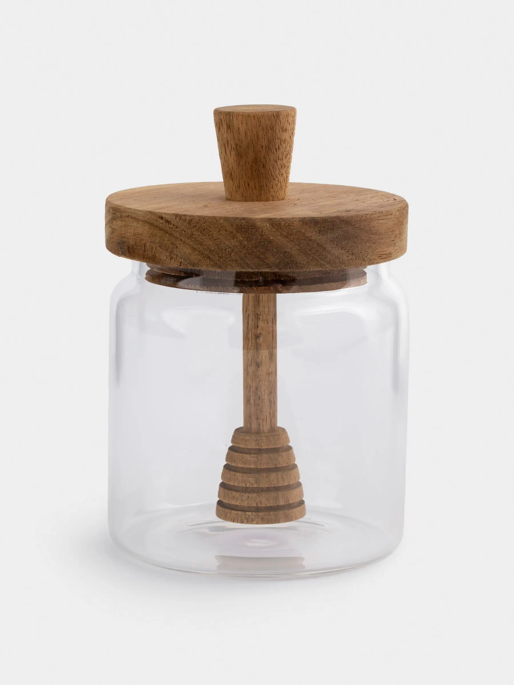 Банка для меда, 400 мл, с ложкой, стекло Б/дерево, Noble tree