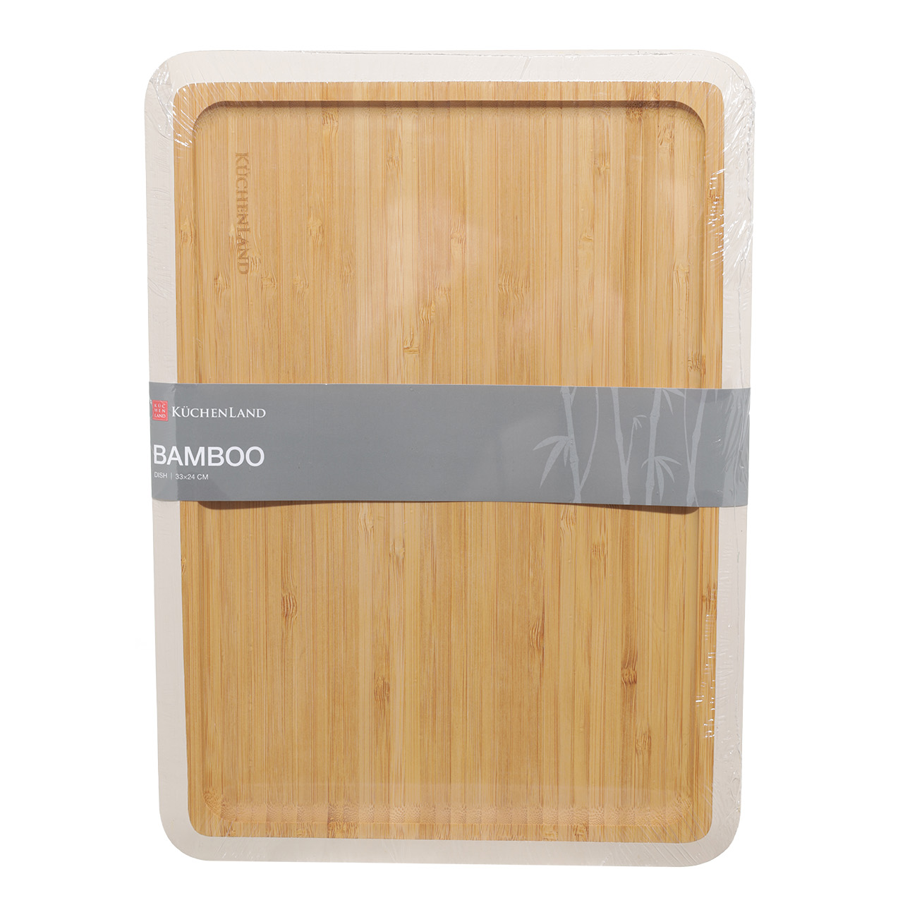 Блюдо, 33x24 см, бамбук, прямоугольное, молочный кант, Bamboo soft, image-1
