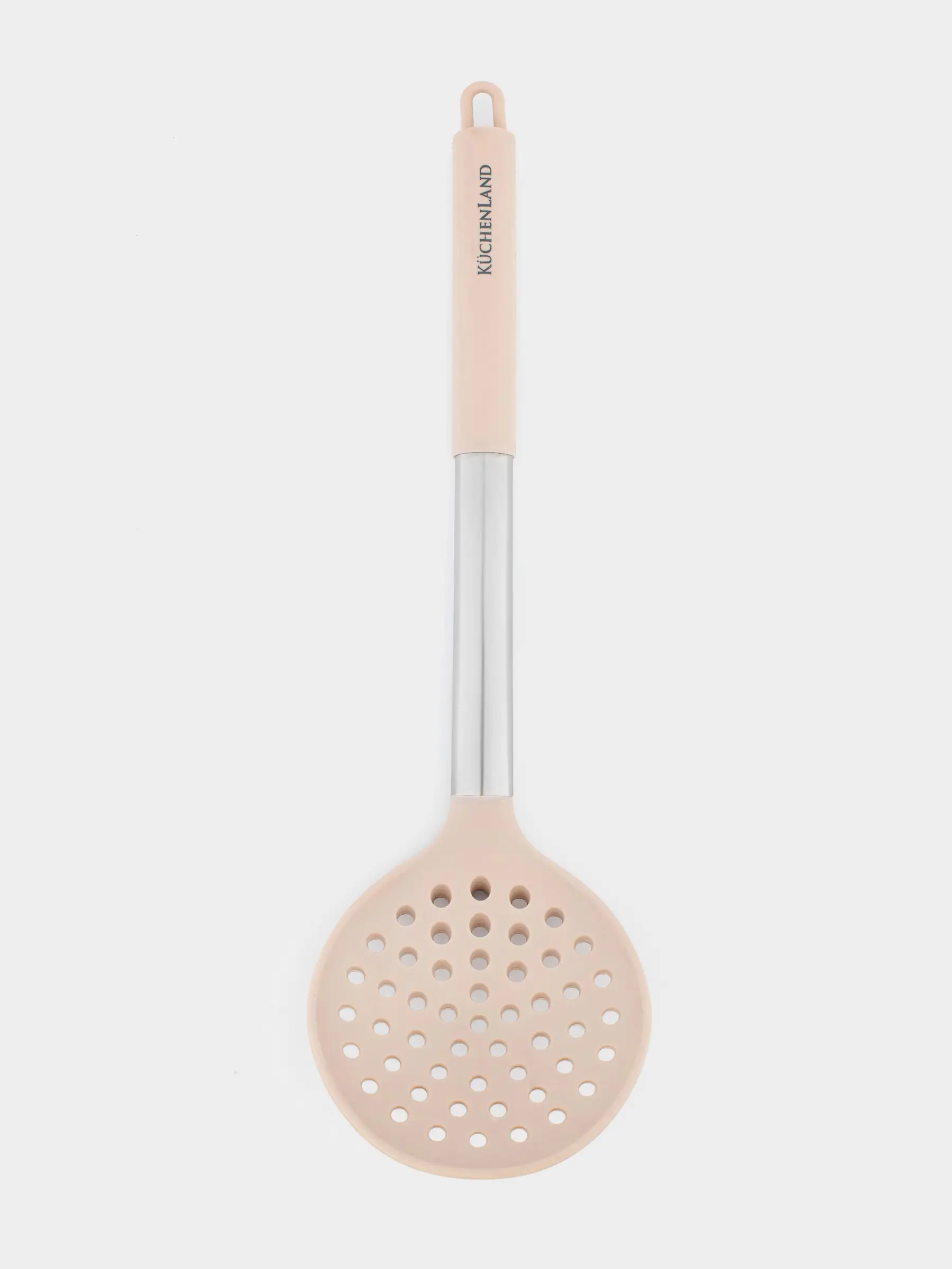 Шумовка, 34 см, силикон/сталь, серо-бежевая, Metallic