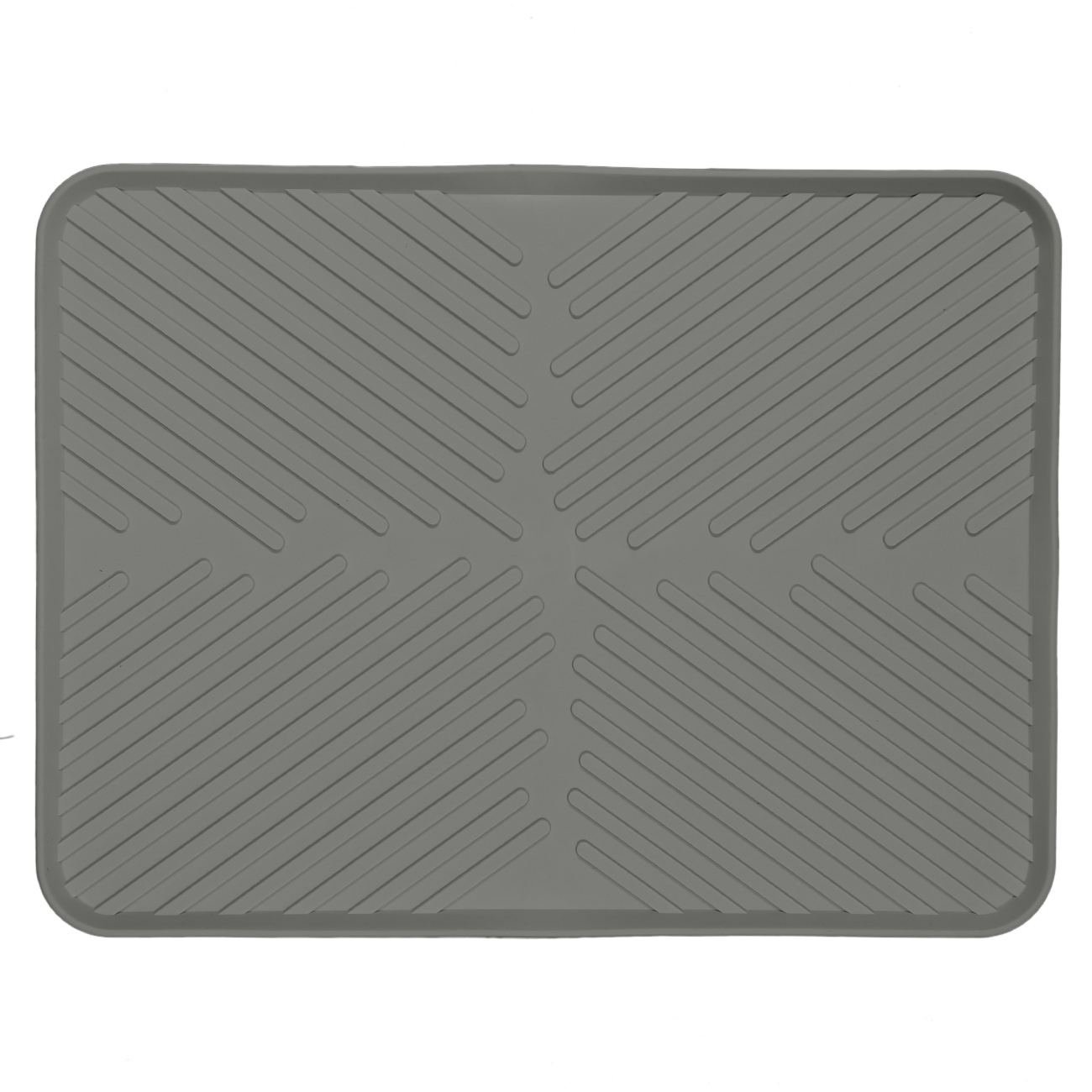 Ыдыс кептіруге арналған төсеніш, 40x30 см, резеңке, сұр, Assist, image-0