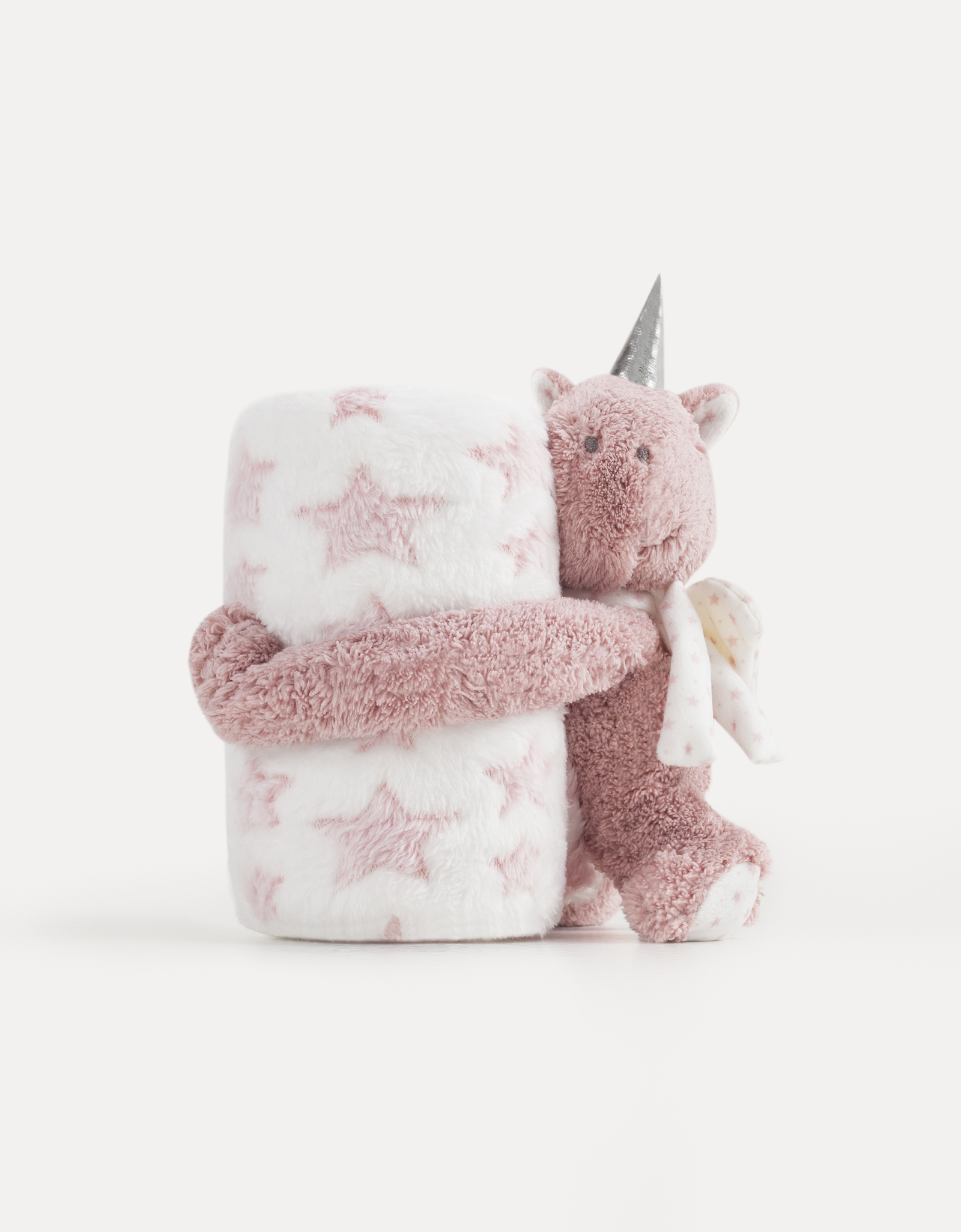 Плед с игрушкой, 78х96 см, полиэстер, розовый, Единорог, Unicorn, image-0
