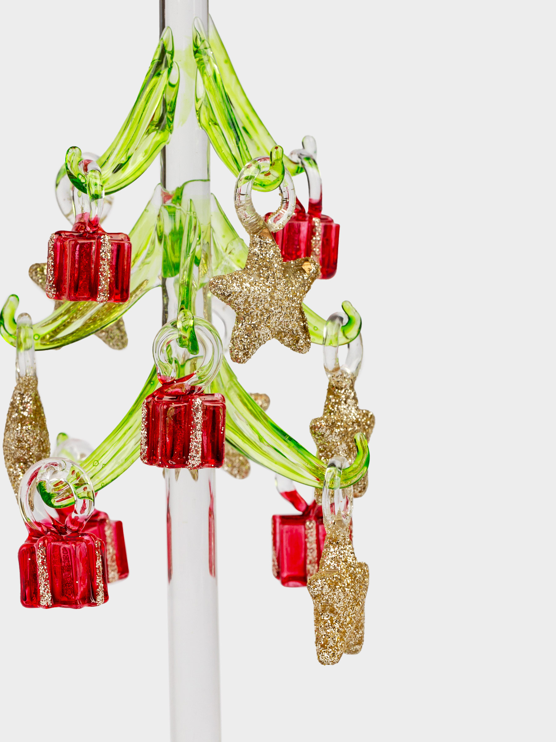 Статуэтка, 20 см, с подвесками, стекло, Ель с игрушками, Christmas vitreous, image-3