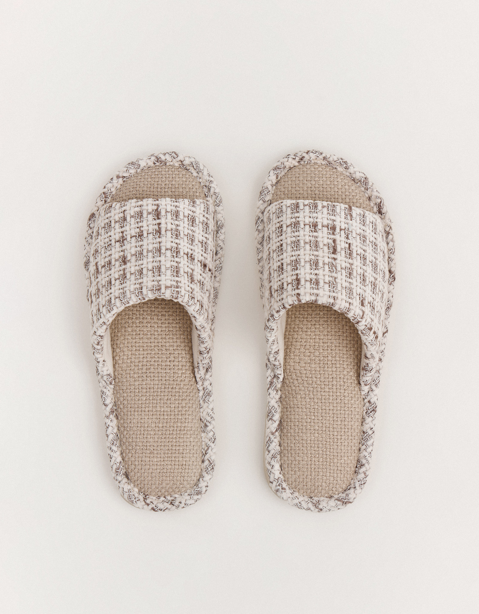 Тапочки женские, домашние, шенилл, молочные, Chenille, image-1