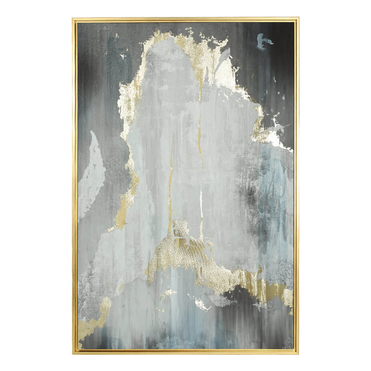 Картина в раме, 80х120 см, холст/фольга, золотисто-серая, Абстракция, Abstract изображение № 1