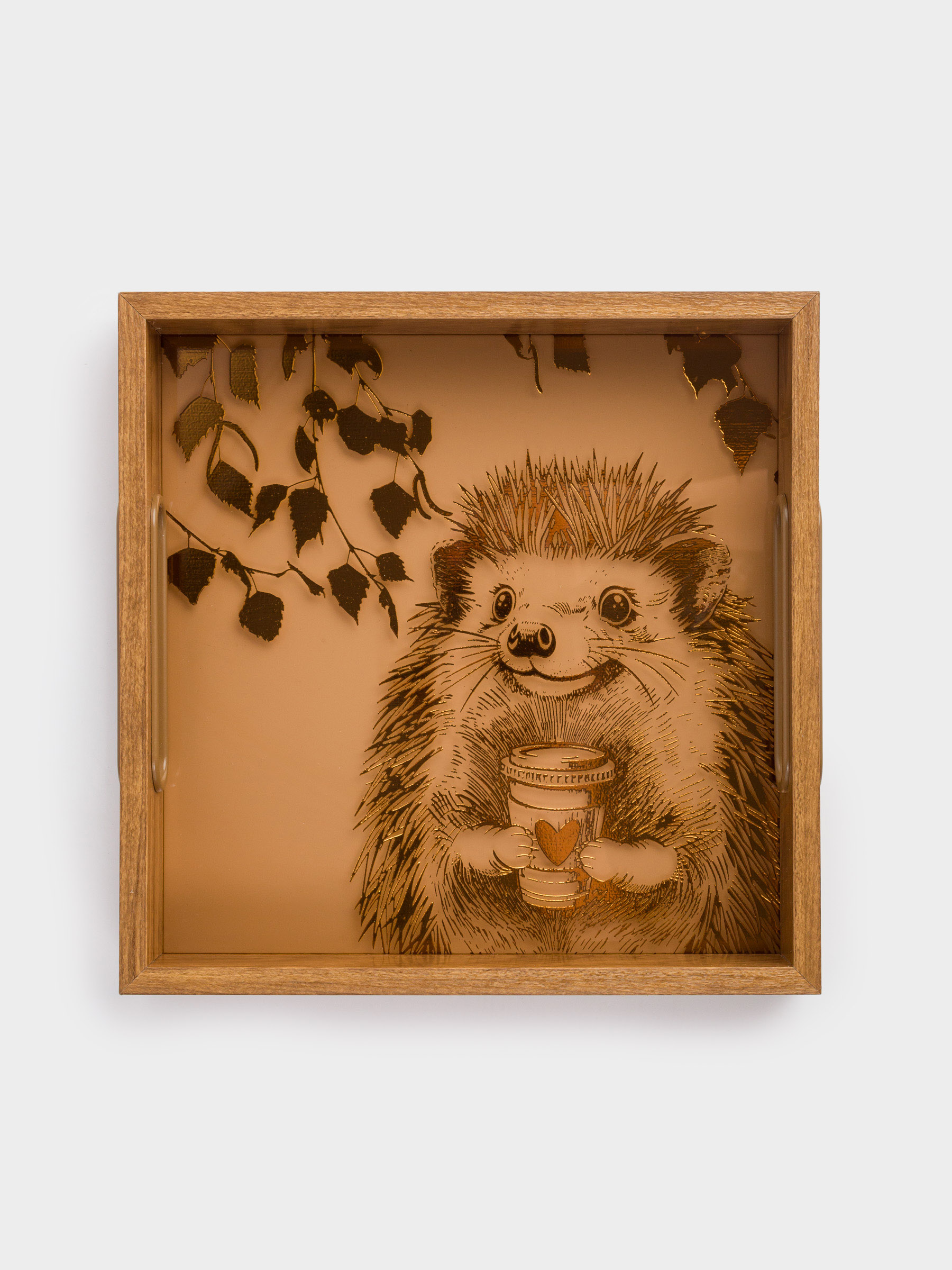 Науа, 23х23 см, полистирол/шыны, шаршы, алтын түстес, Кірпі, Forest animals, image-5