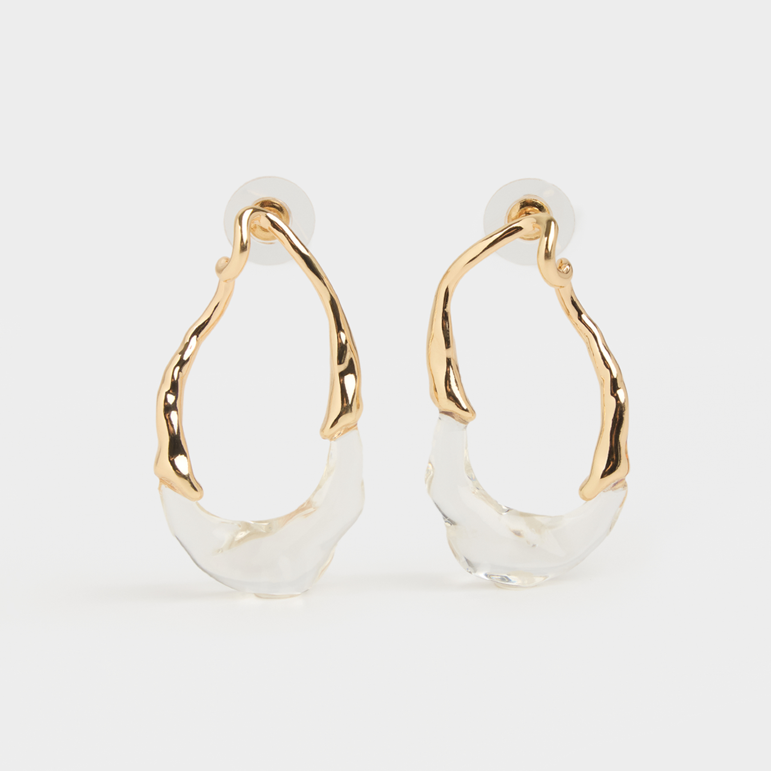 Пусет сырғалары, 4,5 см, 2 дана, металл/шайыр, алтын, Jewelry