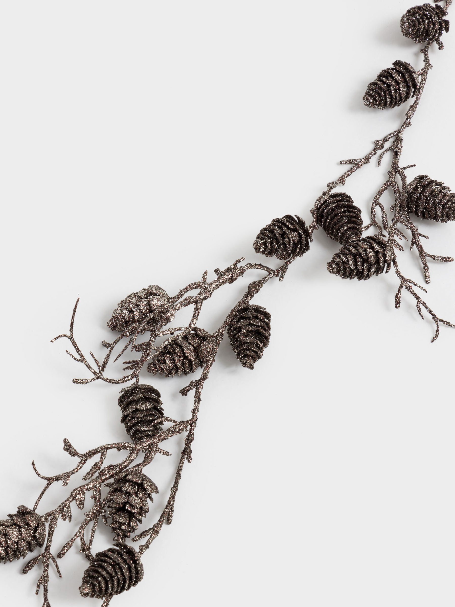 Сәндік гирлянд, 1,5 м, аспалы, пластик, қола, Шырша бүршігі, Bronze decor, image-3