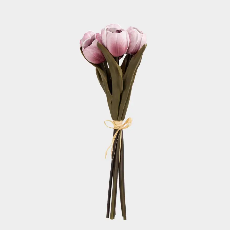 Букет искусственный, 34 см, полиуретан/металл, Сиреневые тюльпаны, Tulip garden ,image-0
