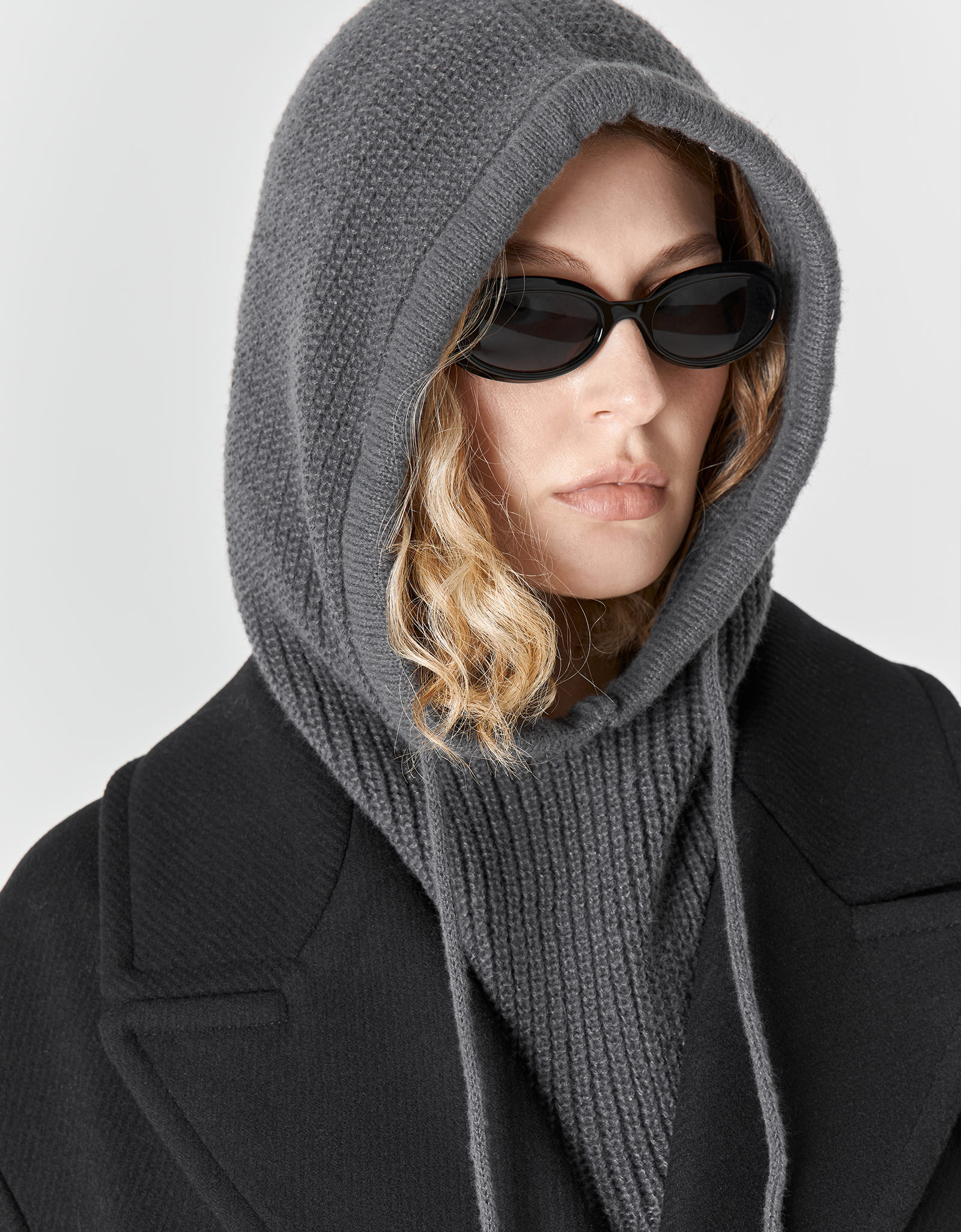 Капор женский, единый размер, в рубчик, полиэстер, темно-серый, Kapor, image-5