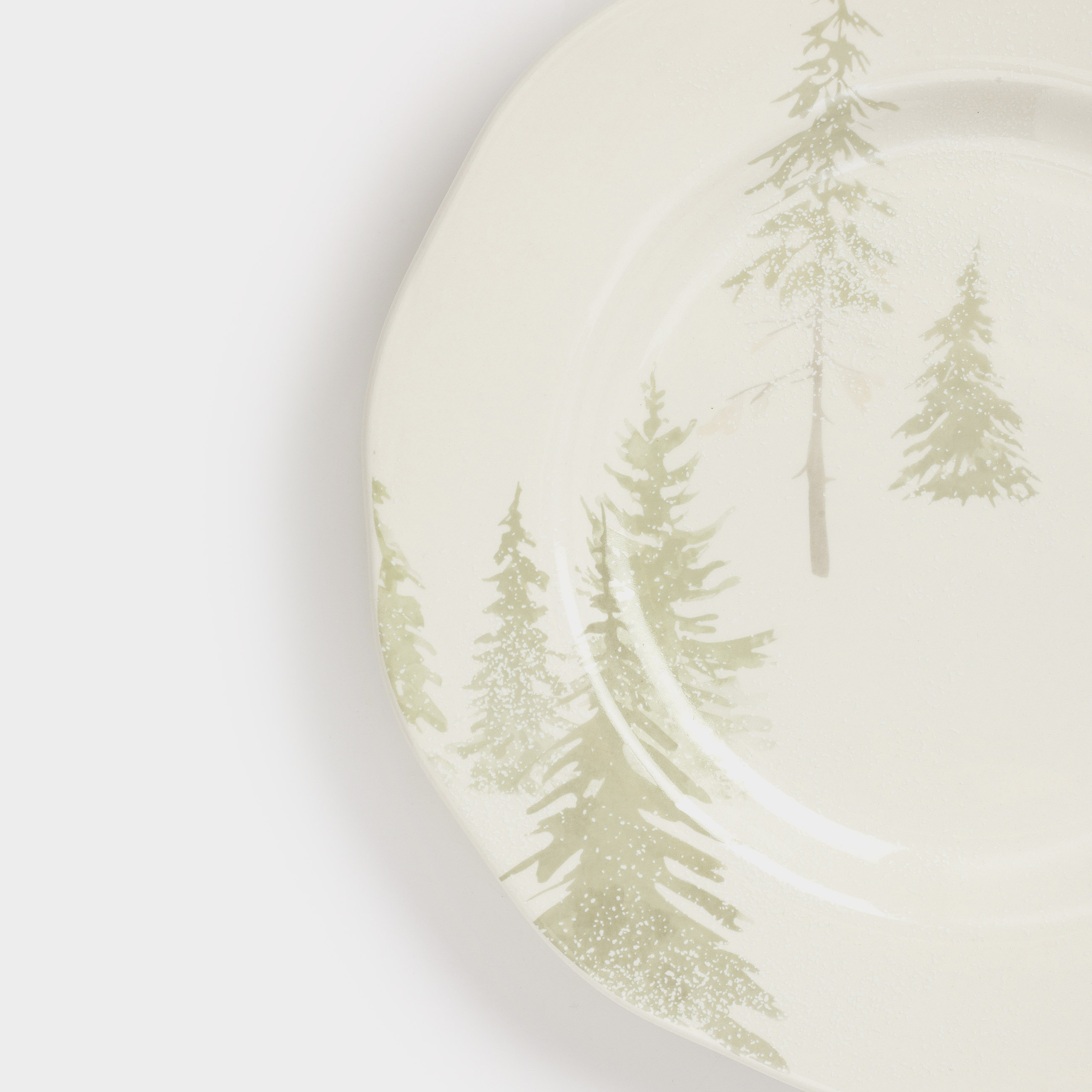 Тарелка обеденная, 26 см, керамика, белая, Заснеженные ели, Woodland story, image-3