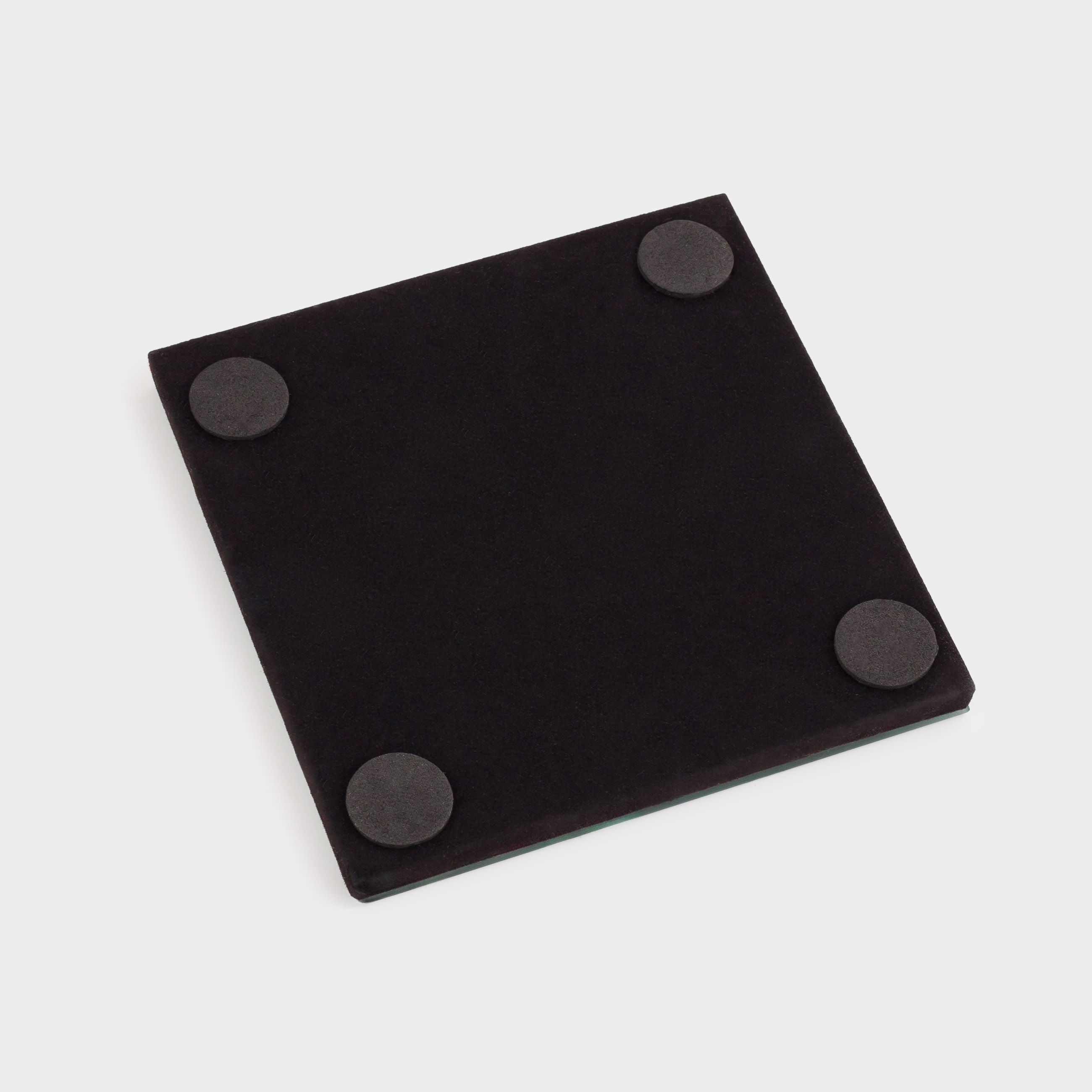 Саптыаяқ тұғыры, 10 см, шыны, шаршы, айна, Қара кристалдар, Glossy crystal, image-3