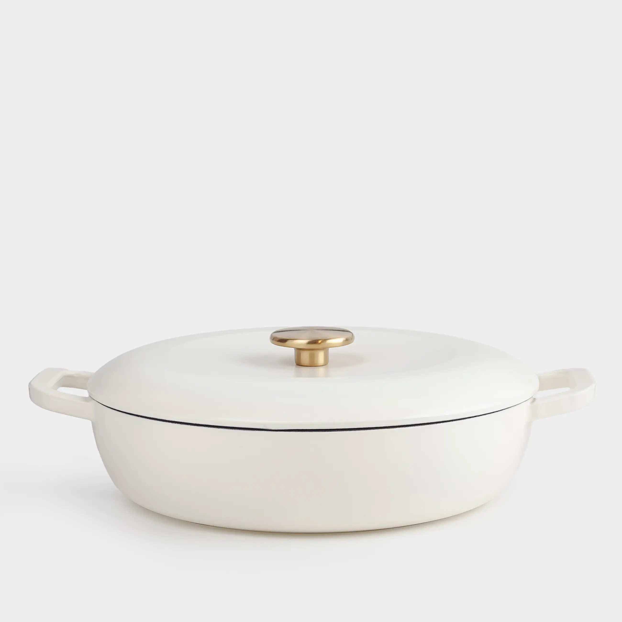 Таба, 30 см, 3,5 л, қақпағы бар, шойын, сүт түстес, Light kitchen