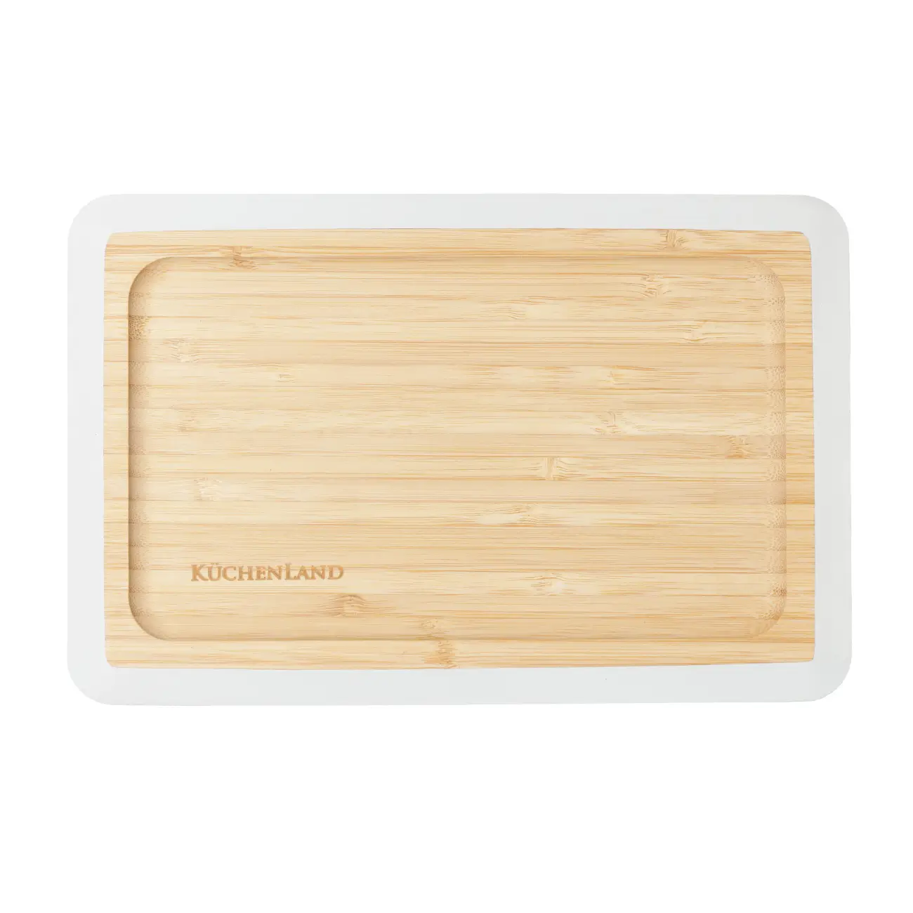 Блюдо, 24х16 см, бамбук, прямоугольное, серый кант, Bamboo soft, image-0