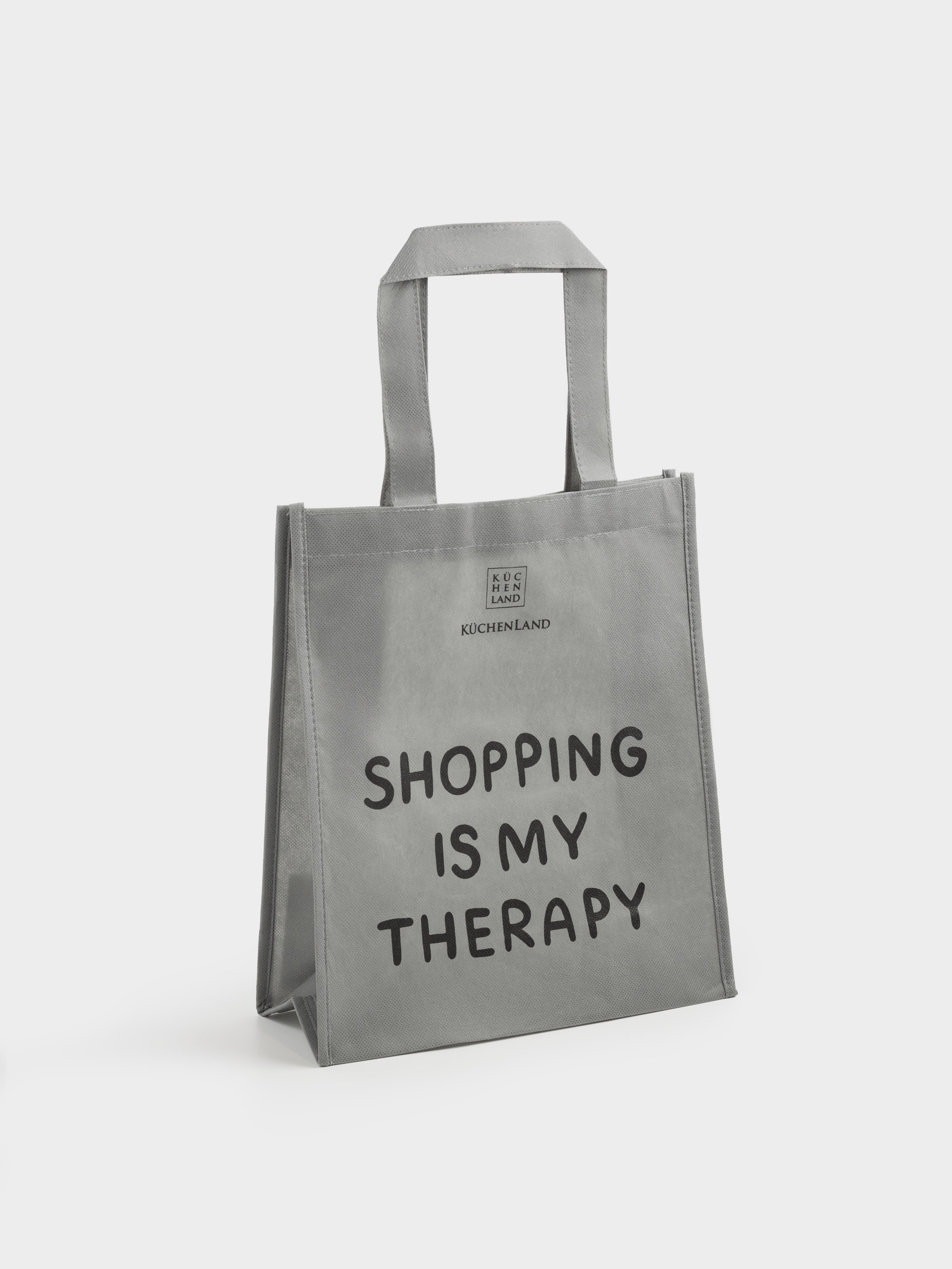 Сумка-шоппер, 34х30 см, полипропилен, серая, Дизайн, Shopping font, image-3