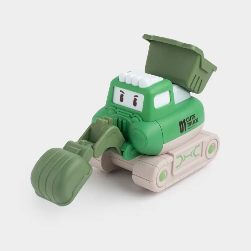 Игрушка, 14х10 см, инерционная, пластик, зеленая, Экскаватор, Traffic ,image-0