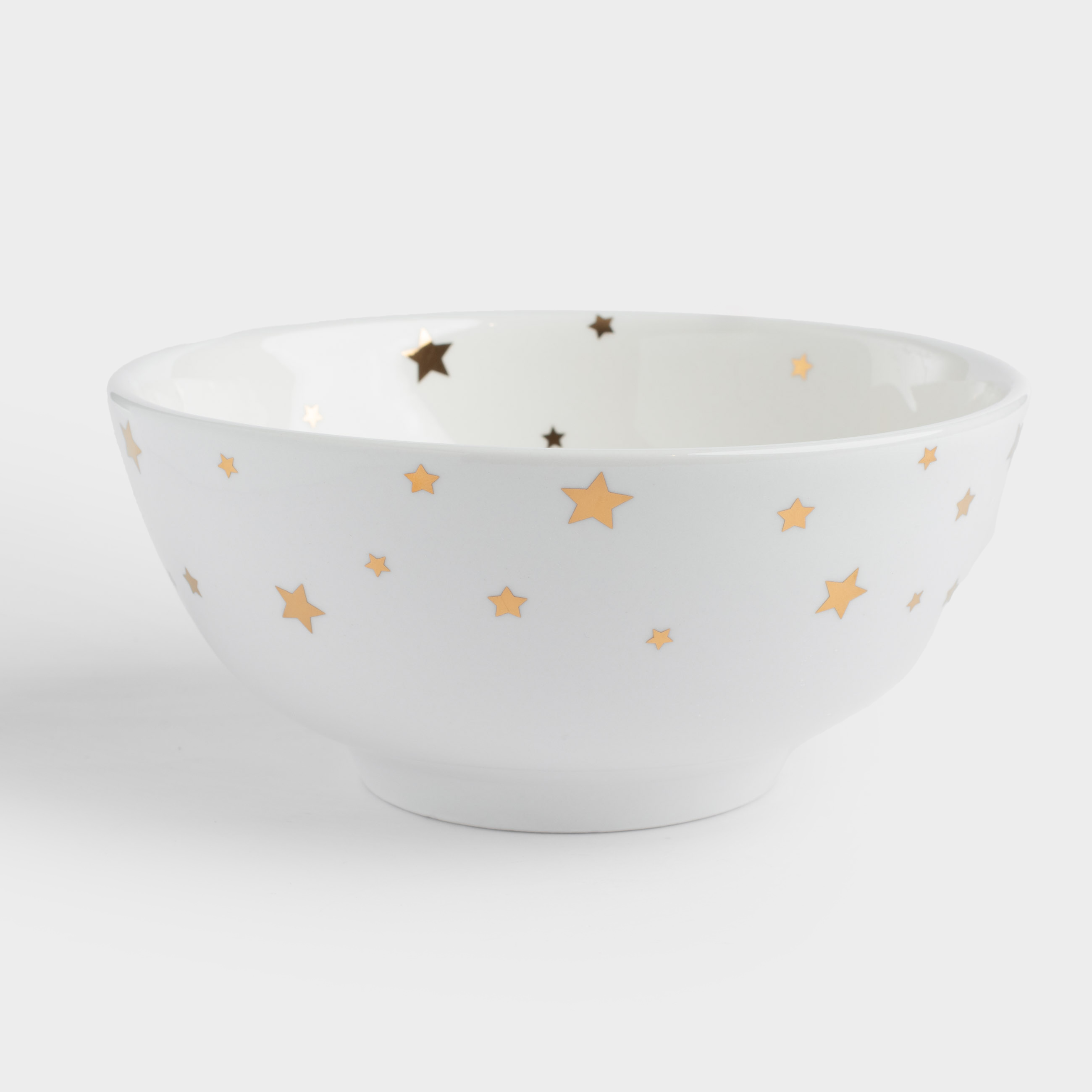 Салатник, 15х7 см, 600 мл, фарфор P, белый, Золотистые звезды, Starlight, image-0