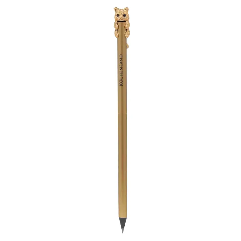 Карандаш, 18 см, чернографитный, с фигуркой, золотистый, Кот, Draw ,image-0