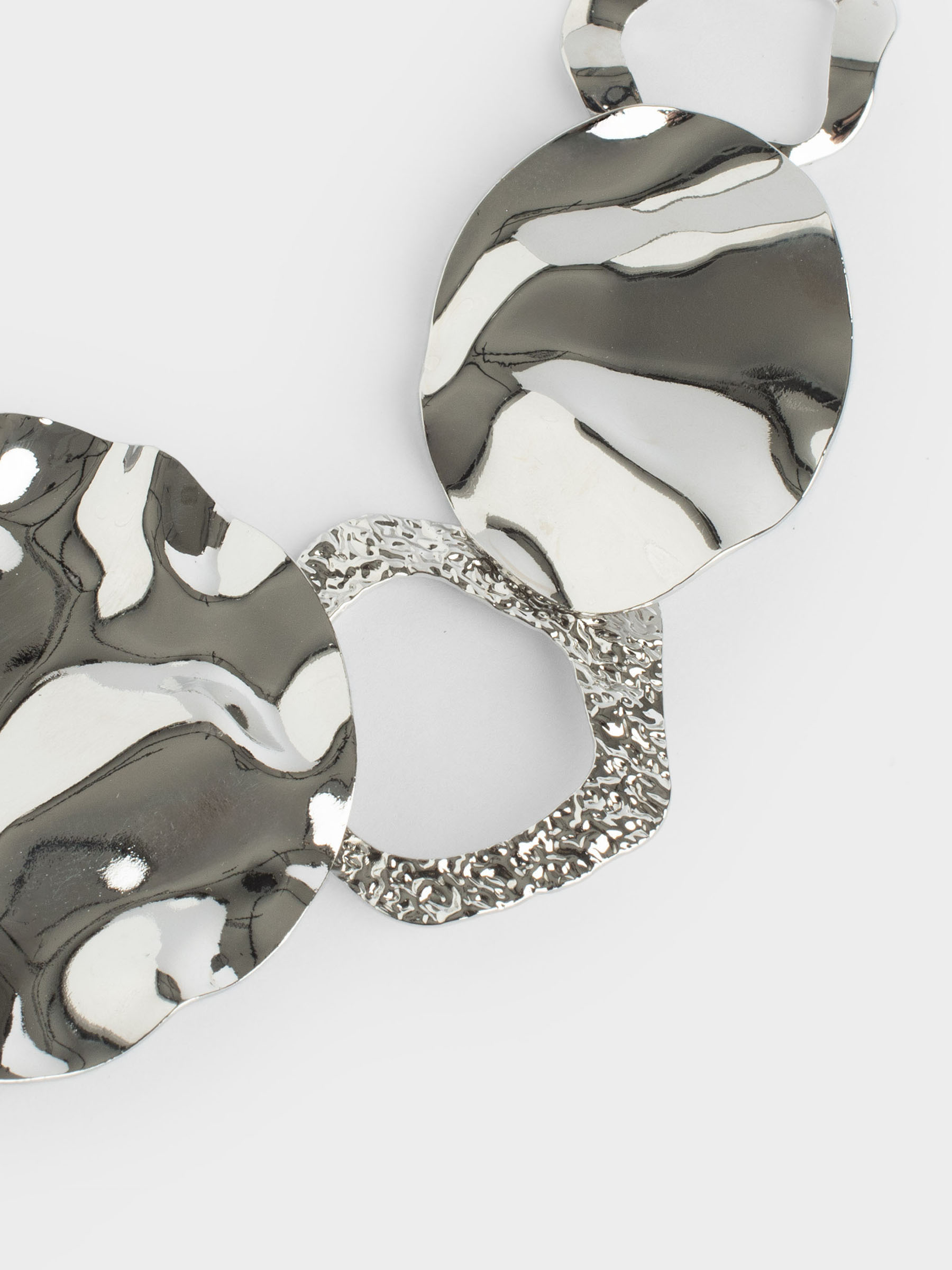 Колье, 52 см, металл, серебристое, Объемные круги, Jewelry, image-6