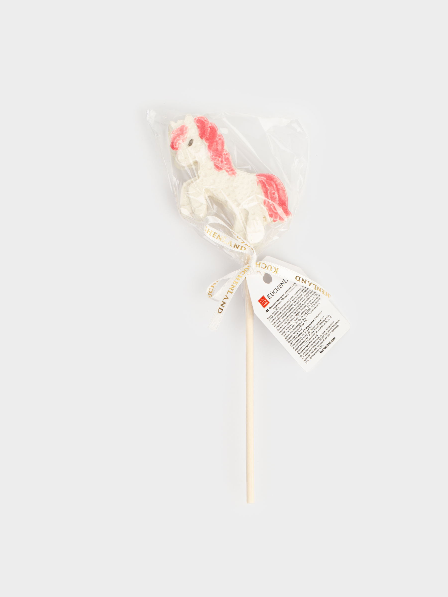 Леденец, 30 гр, погремушка, на палочке, изомальт, белый, Лошадка, Sweet life, image-6