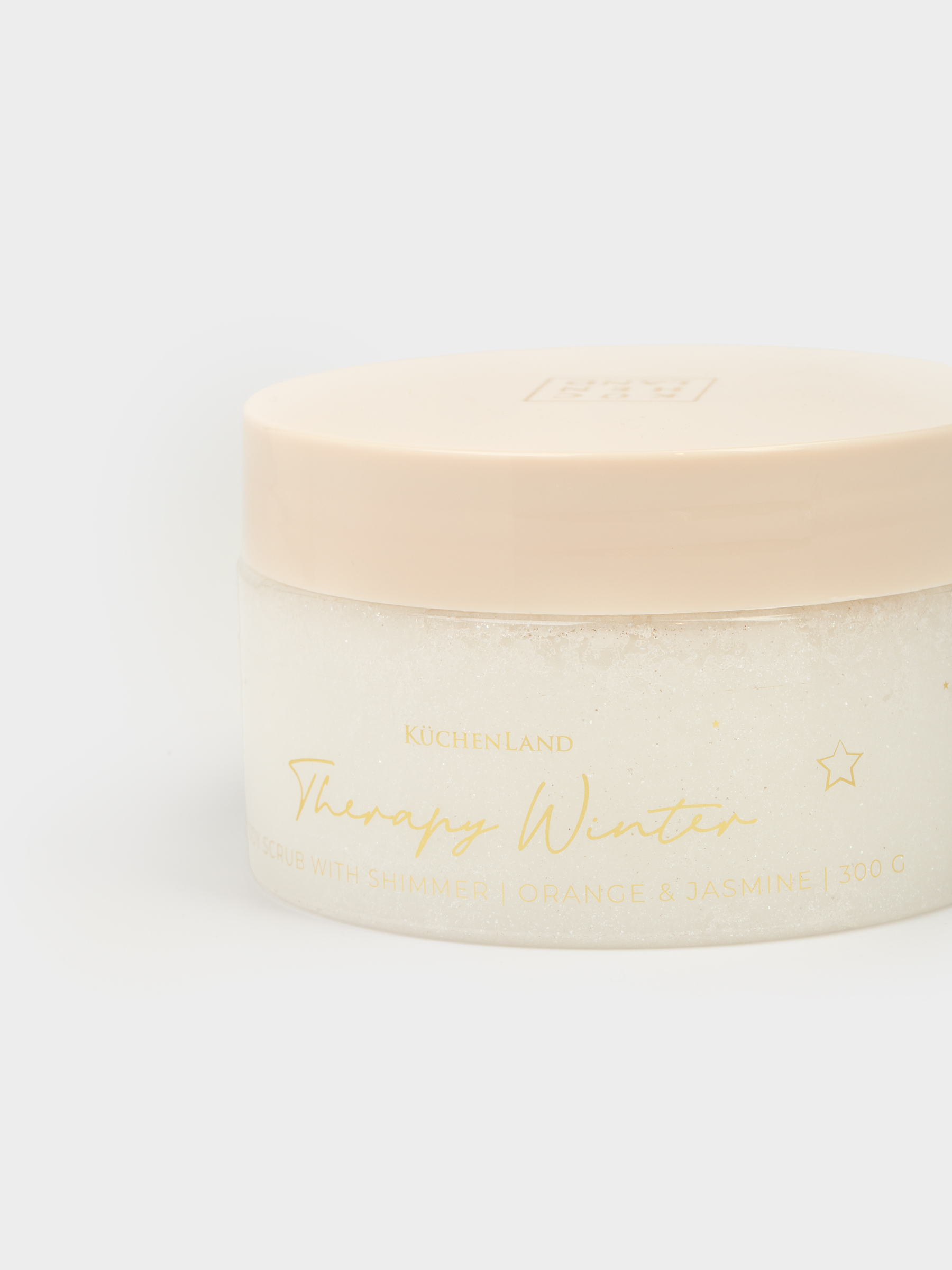 Денеге арналған скраб, 300 г, ылғалдандырады, шиммері бар, апельсин/ақжұпар, күміс, Therapy winter, image-1