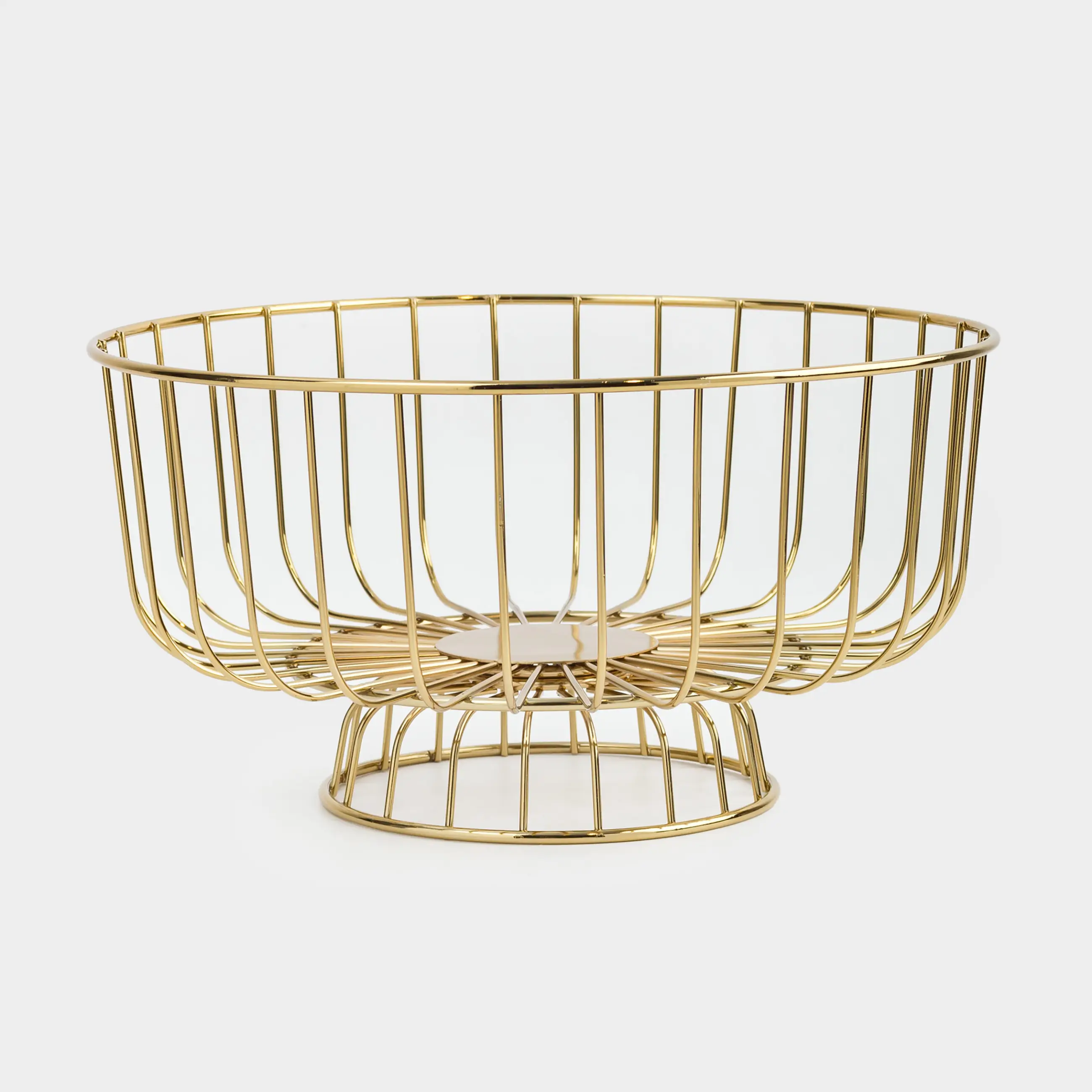 Жеміс себеті, 28х20 см, аяқты, металл, алтын, Twist gold
