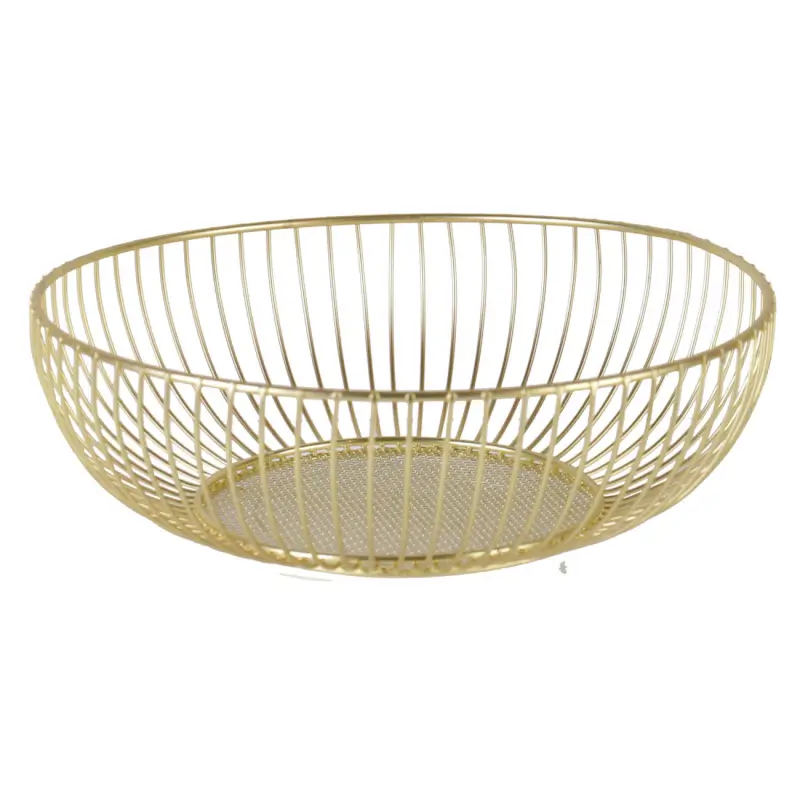 Корзина для фруктов, 25 см, металл, золотистая, Twist gold ,image-0