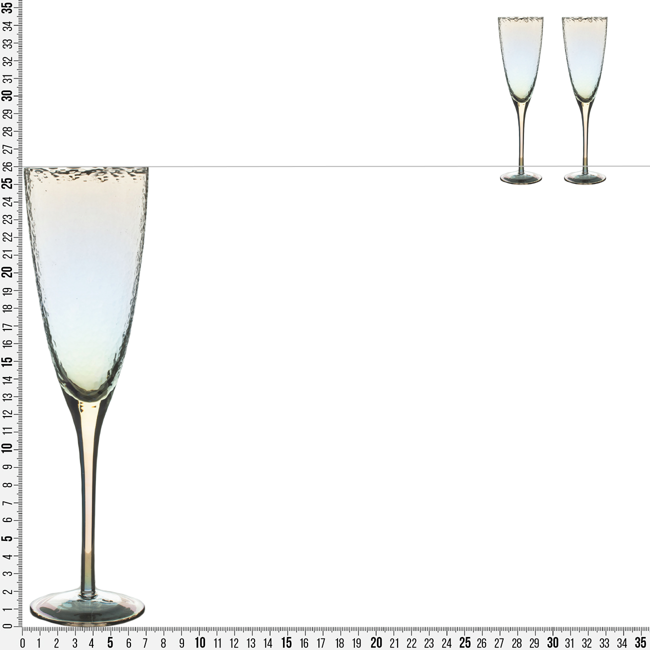 Шампан бокалы, 275 мл, 2 дана, шыны, меруерт, Ripply polar изображение № 8