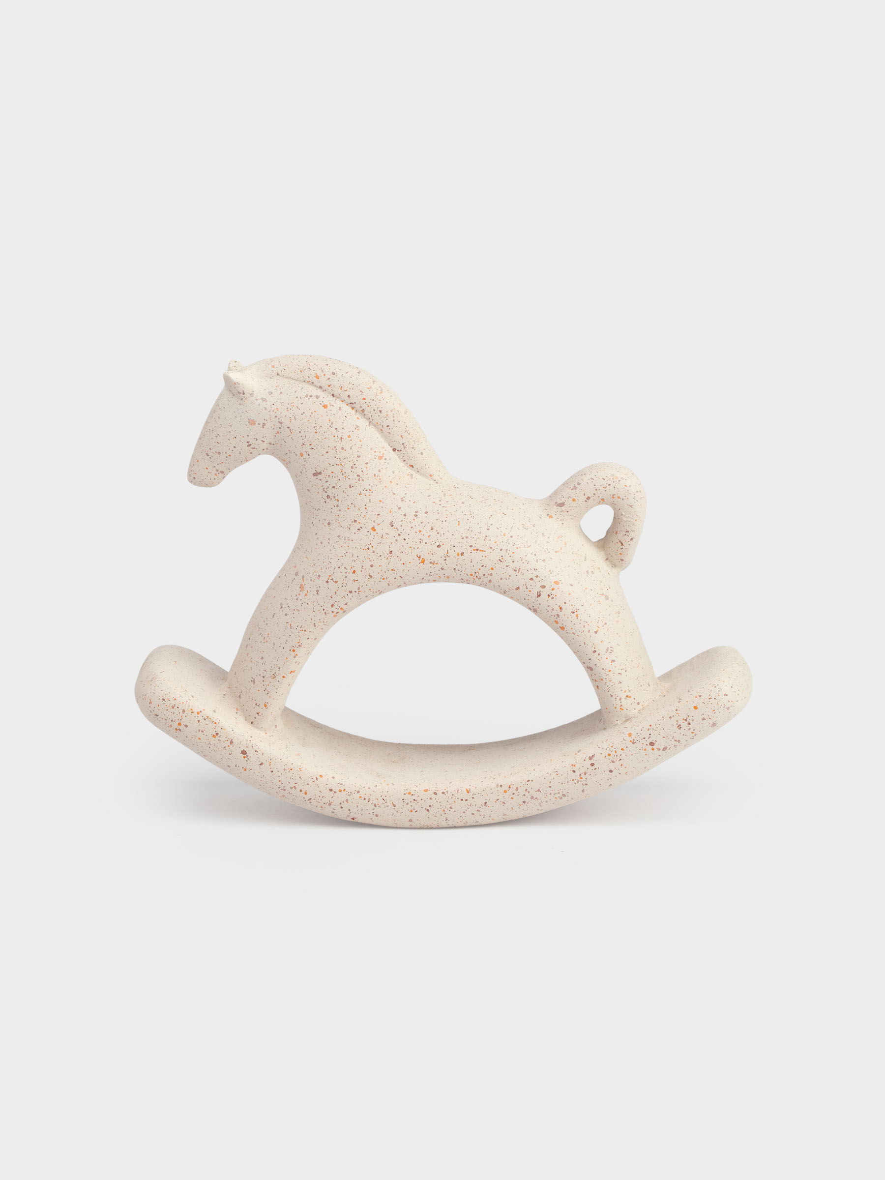 Статуэтка, 14x11 см, полирезин, молочная, в крапинку, Лошадка-качалка, Horse milky, image-1
