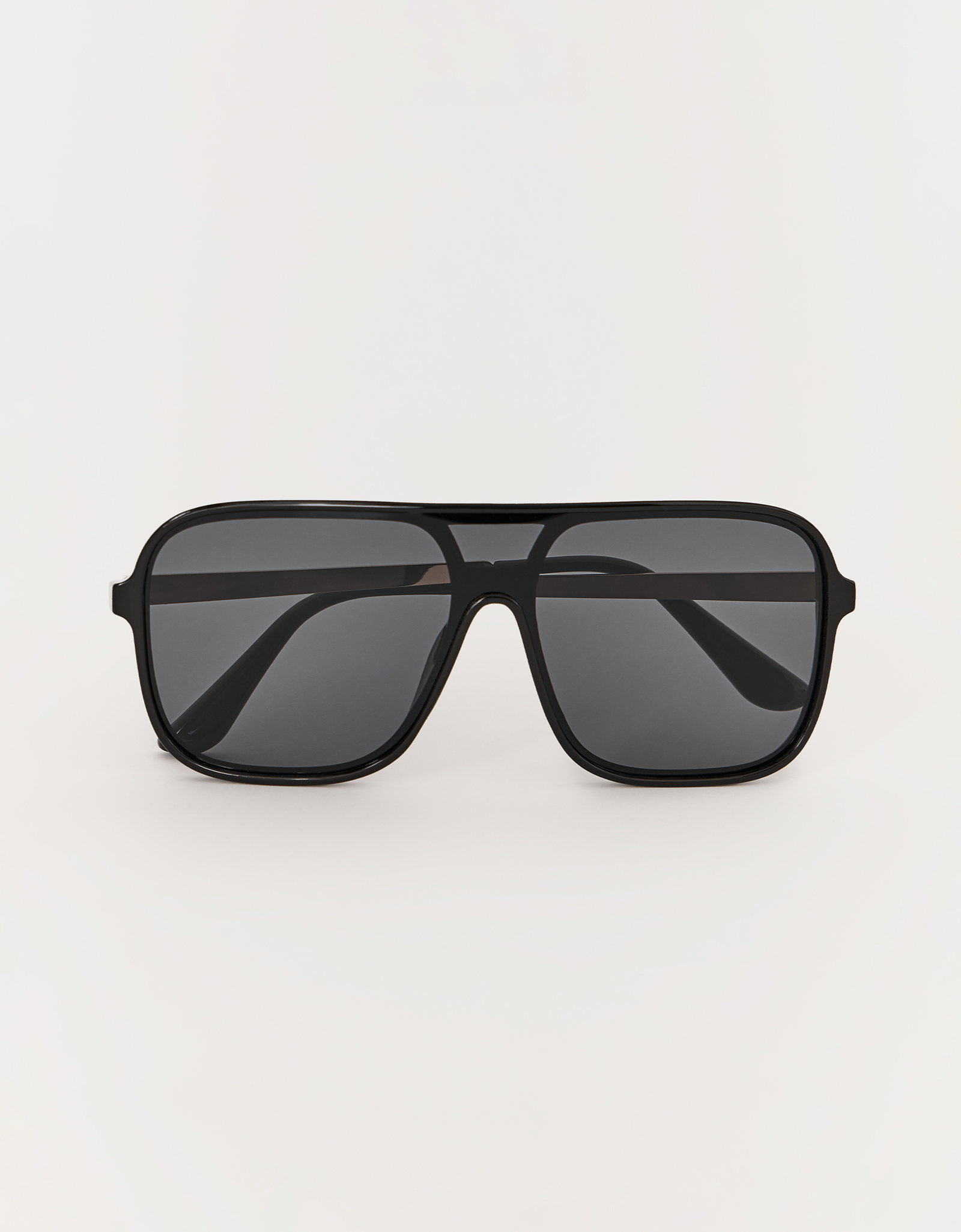 Очки солнцезащитные, пластик, прямоугольные, черные, Авиаторы, Eyewear, image-0