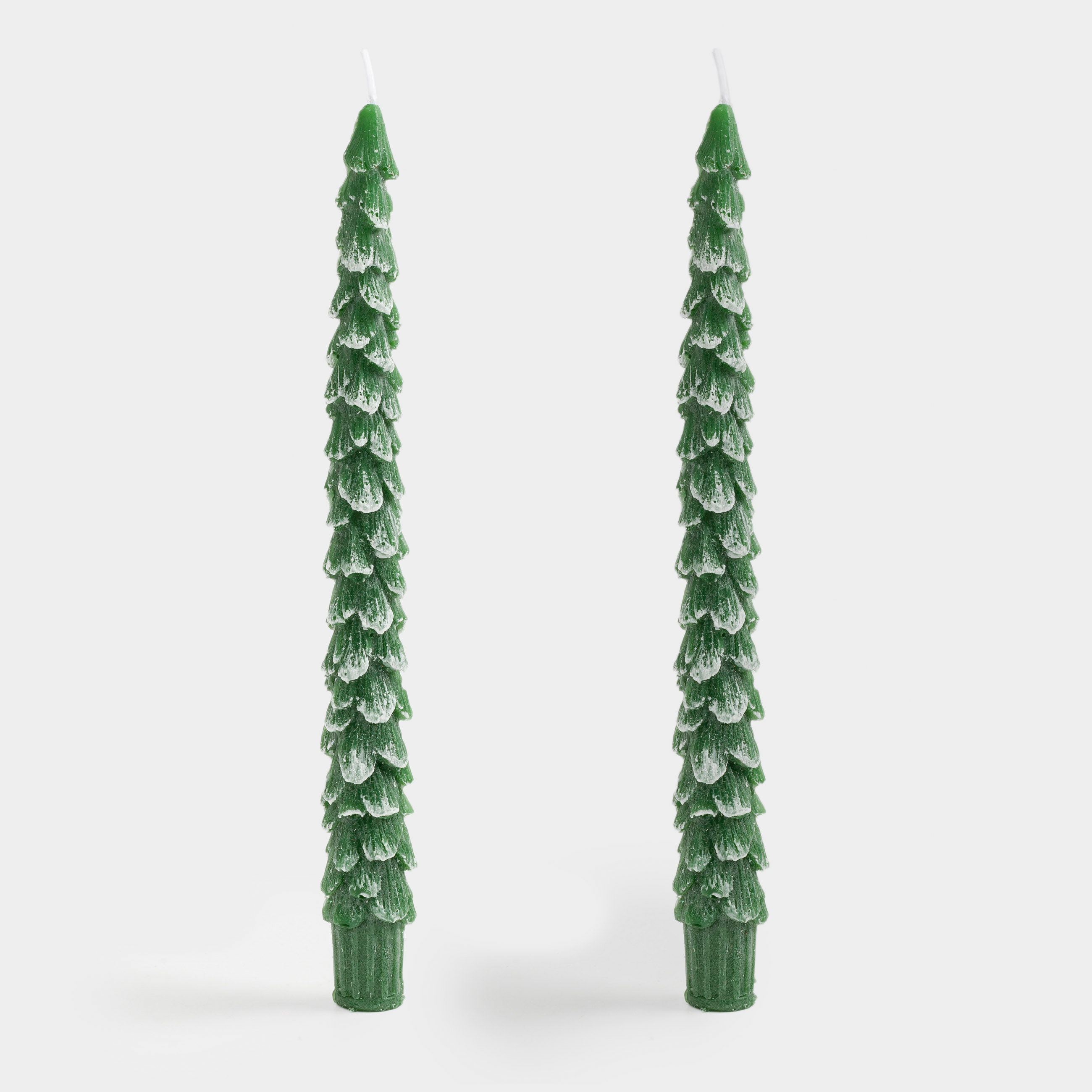 Свеча, 25 см, 2 шт, тонкая, зеленая, Ель, Fir candle, image-0