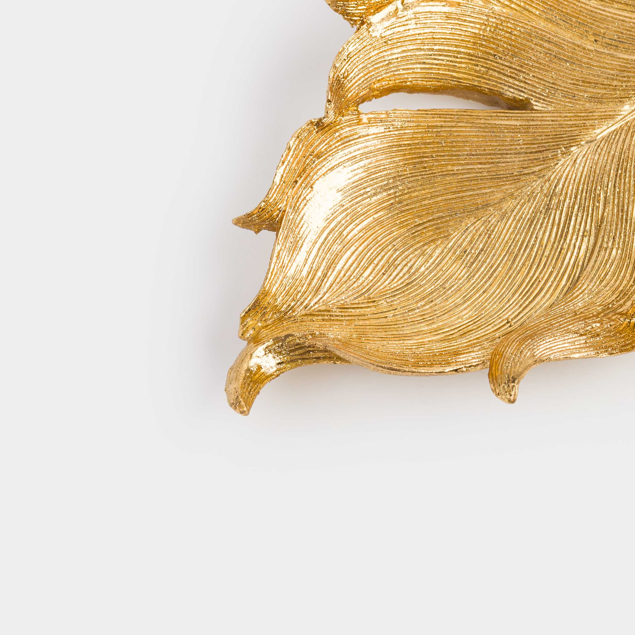 Блюдо декоративное, 38х18 см, полирезин, золотистое, Перо, Feather, image-6