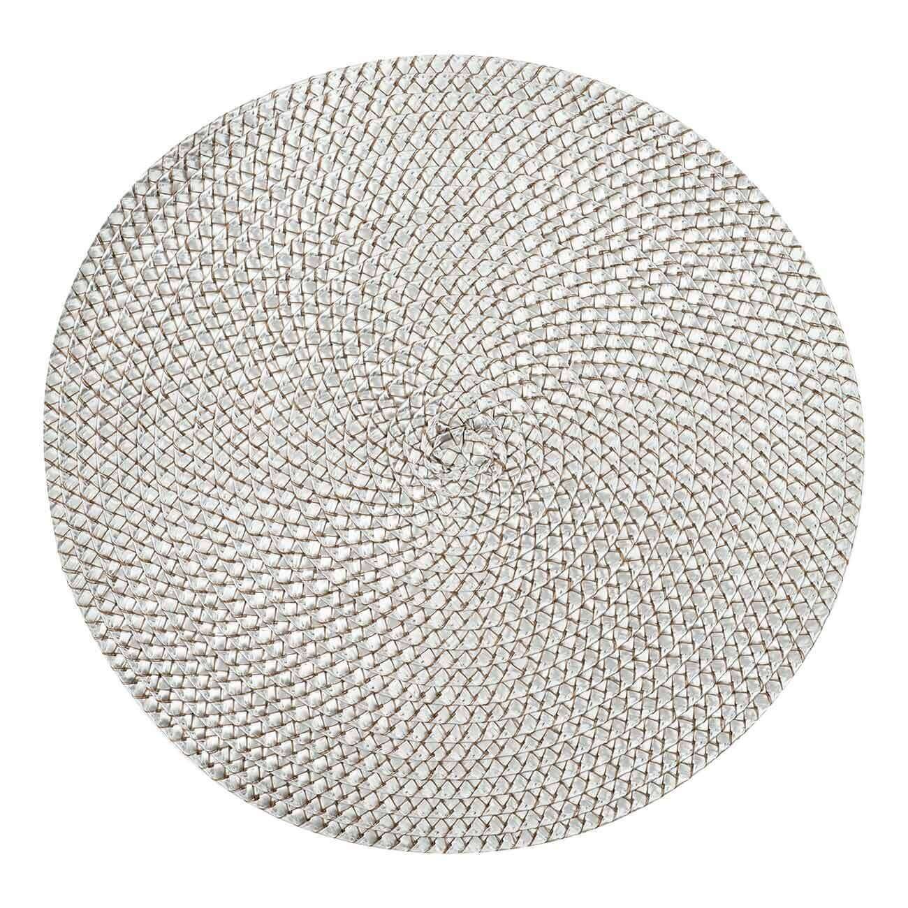 Аспап астындағы майлық, 38 см, полипропилен/ПЭТ, дөңгелек, күміс, Circle braid изображение № 1