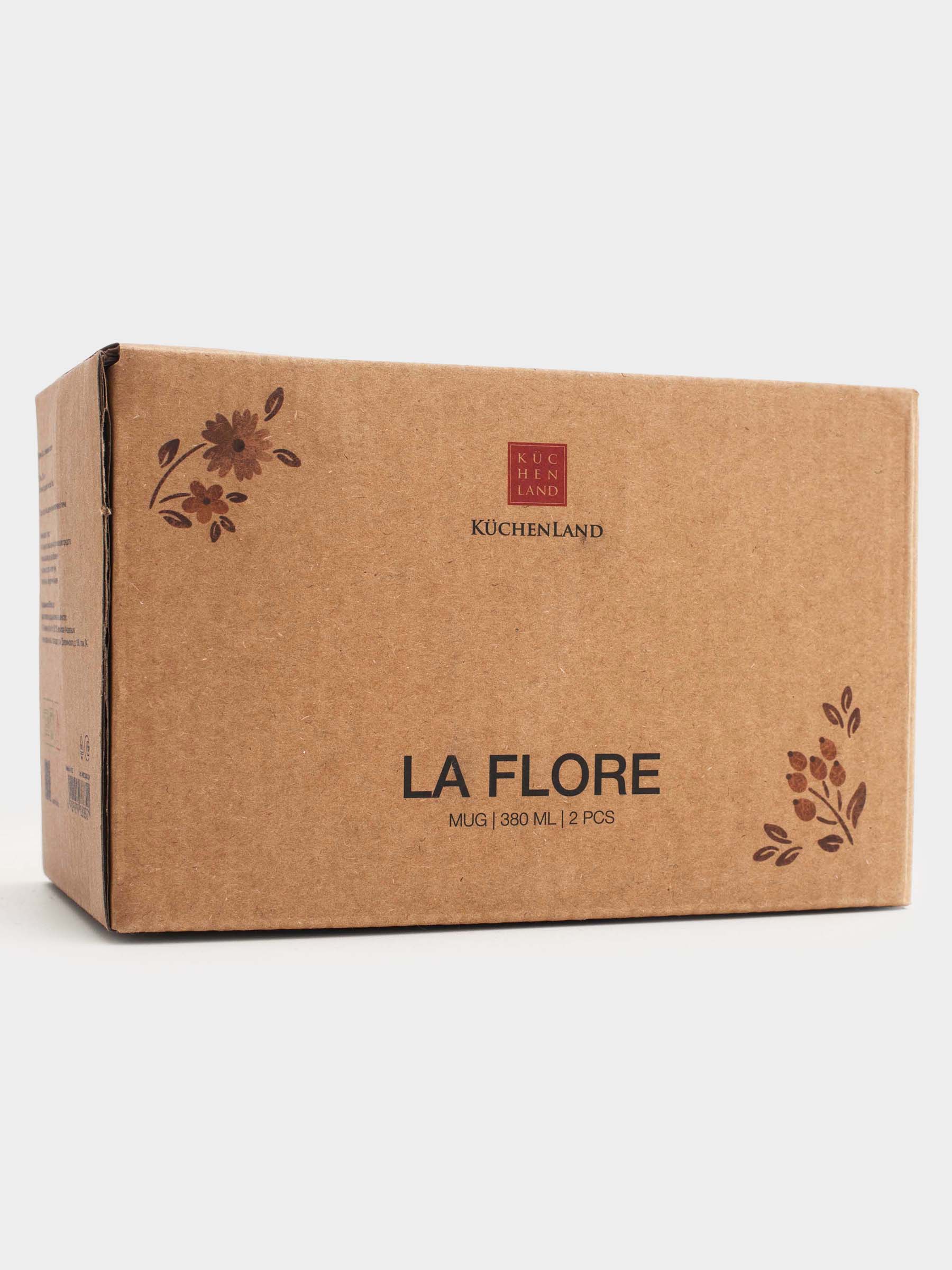 Кружка, 380 мл, 2 шт, фарфор N, белая, Винтажные цветы, La flore, image-5