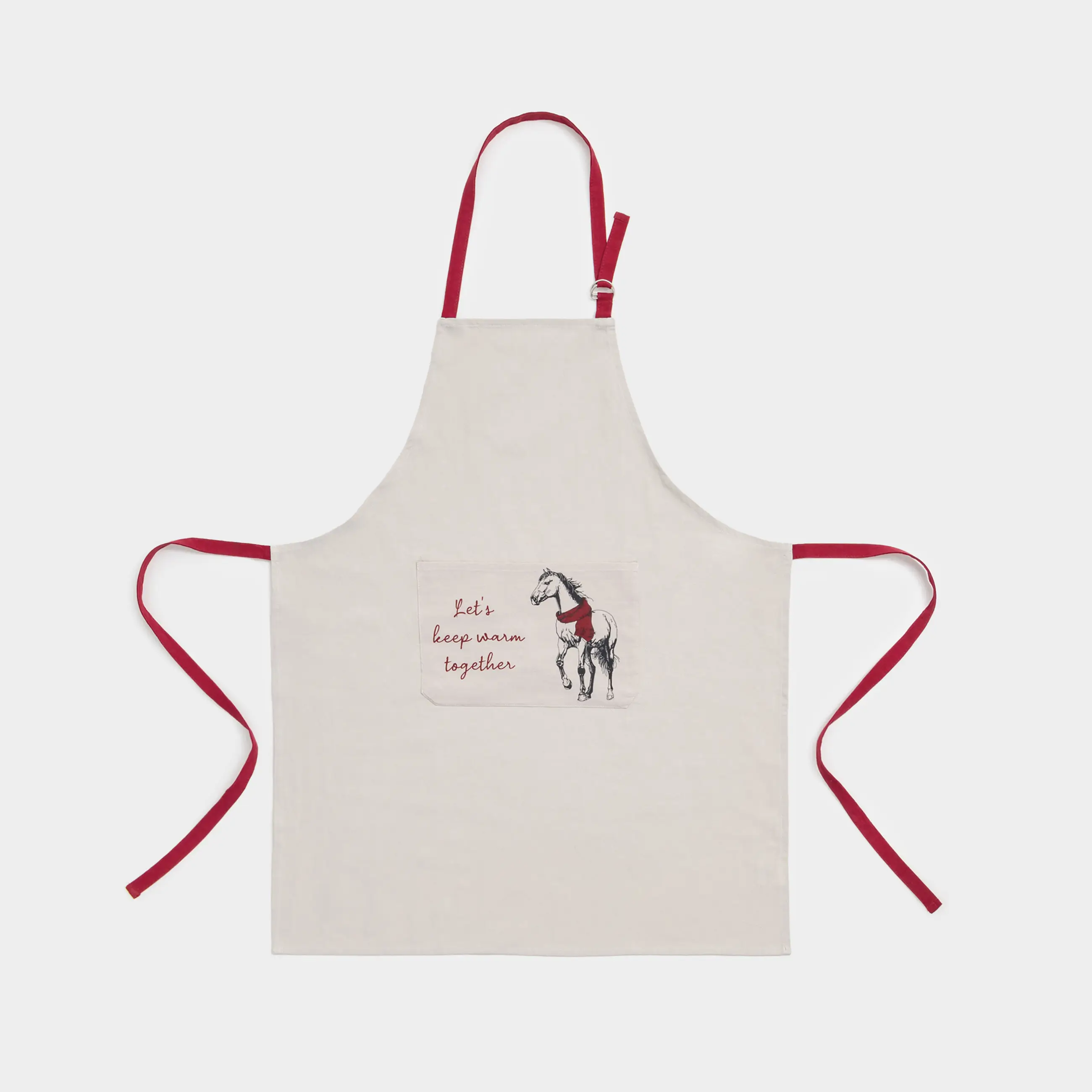 Алжапқыш, 65х80 см, мақта, сұр және сарғылт-қоңыр, Жылқы, Horse in scarf