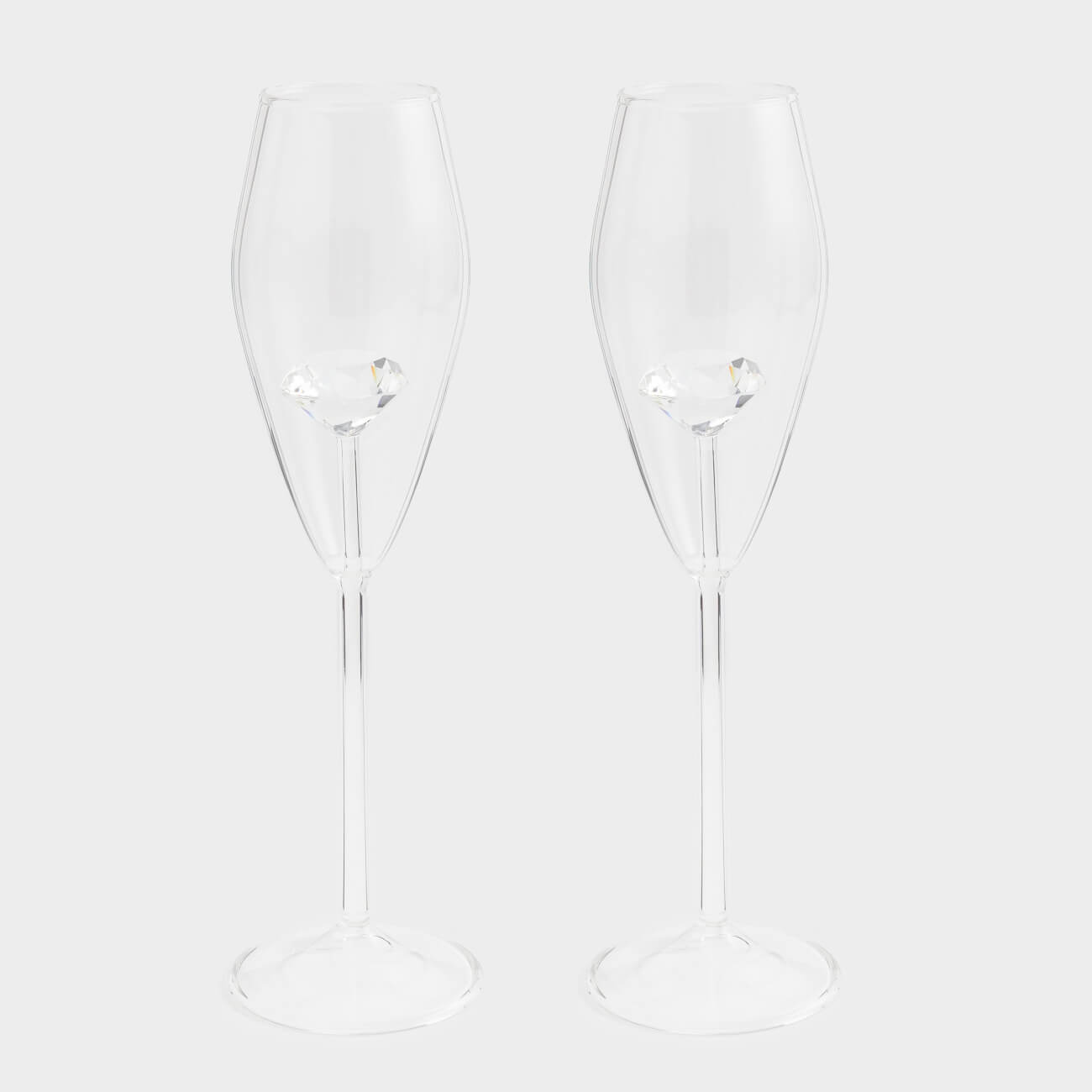 Шампан бокалы, 210 мл, 2 дана, шыны, Кристалл, Crystal shape, image-0