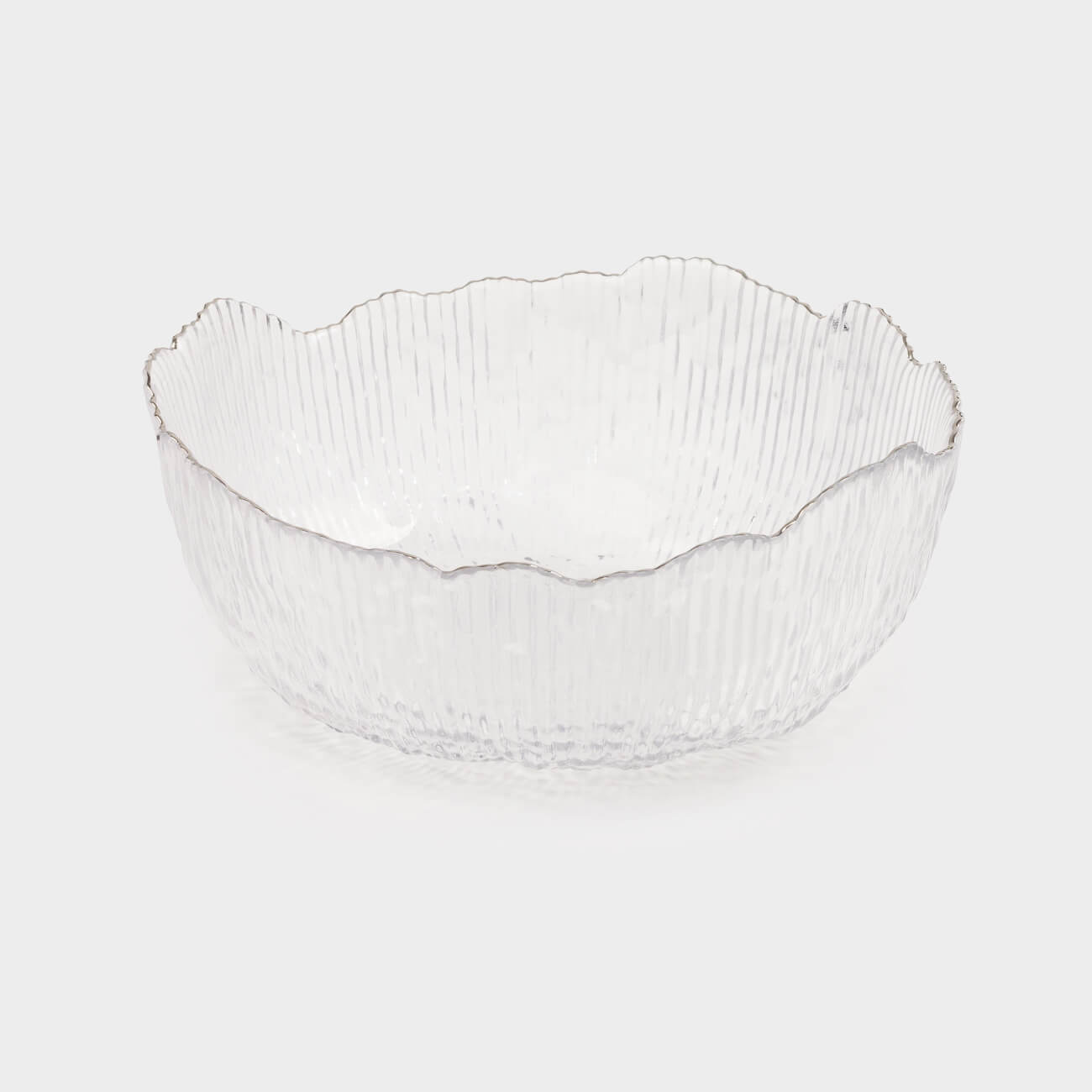 Салат ыдысы, 20х9 см, 1,3 л, шыны Р, күміс жиектері бар, Argos silver, image-0