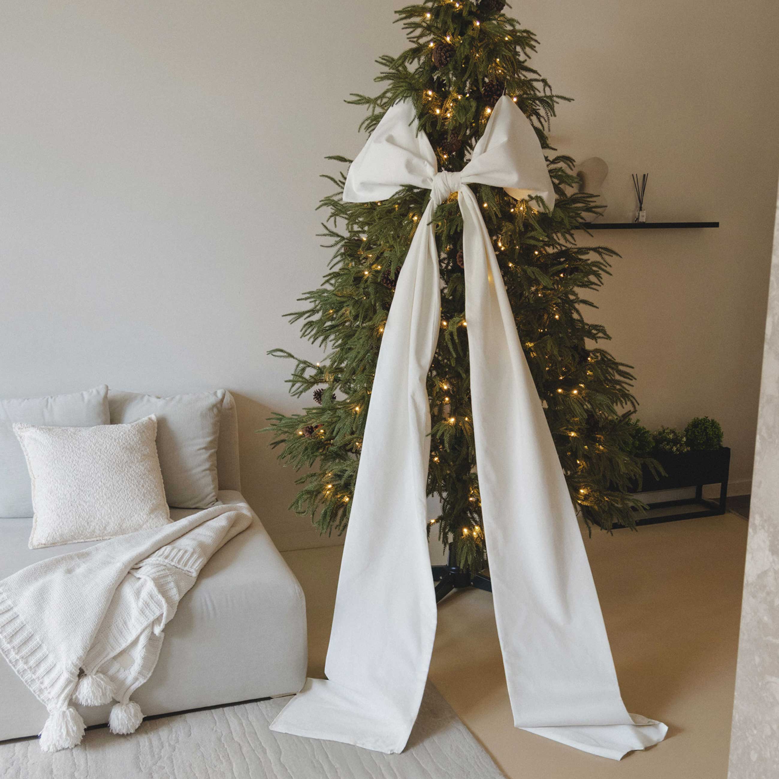 Украшение декоративное, 75х250 см, полиэстер, молочное, Бант, Bow velvet