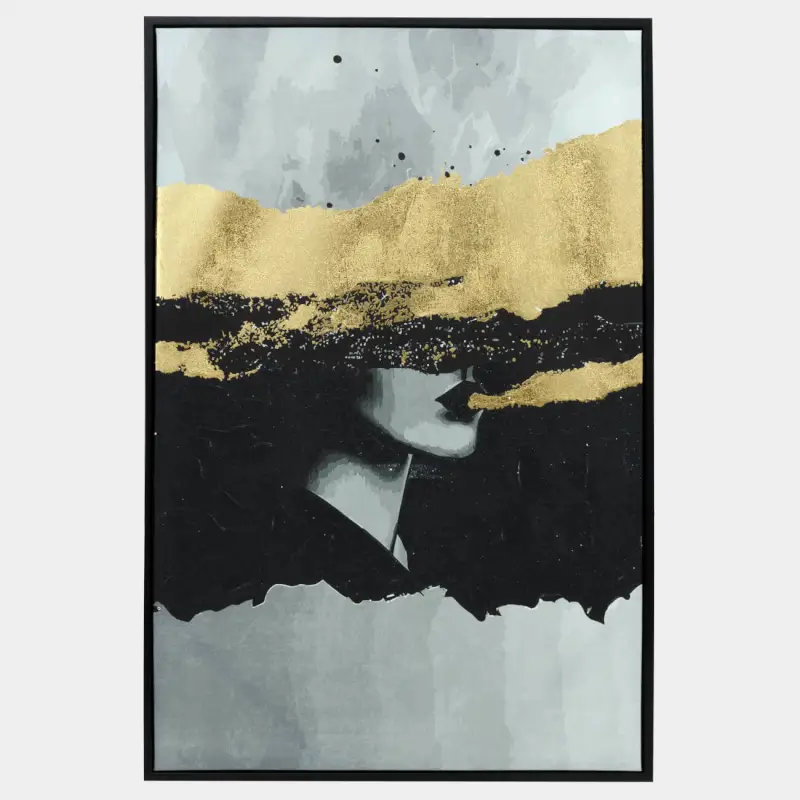 Картина в раме, 80х120 см, холст, серо-золотистая, Девушка, Abstract, image-0