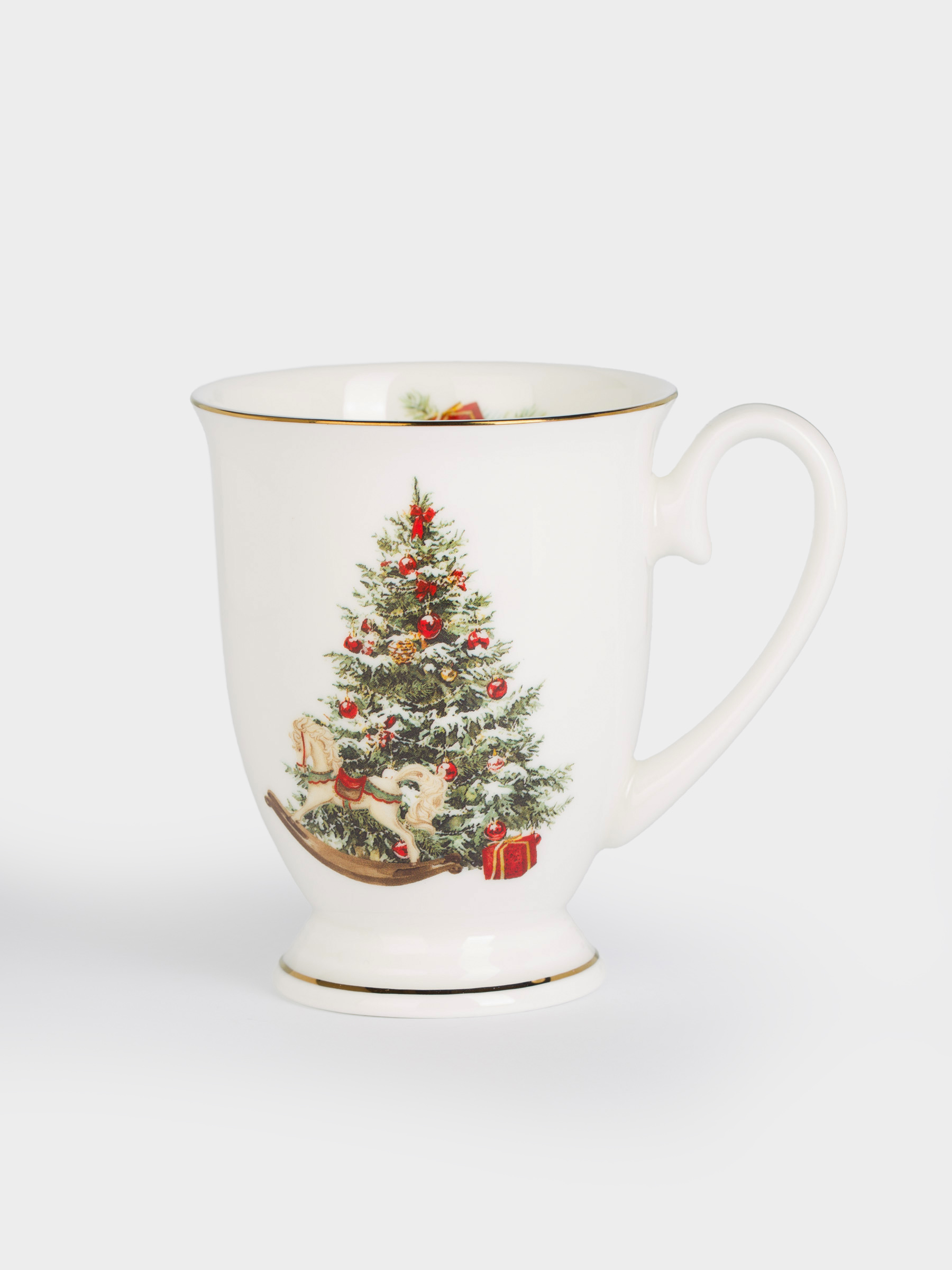 Кружка, 280 мл, 2 шт, фарфор F, Лошадка с елкой/Лошадка с бантом, Christmas miracle classic, image-3